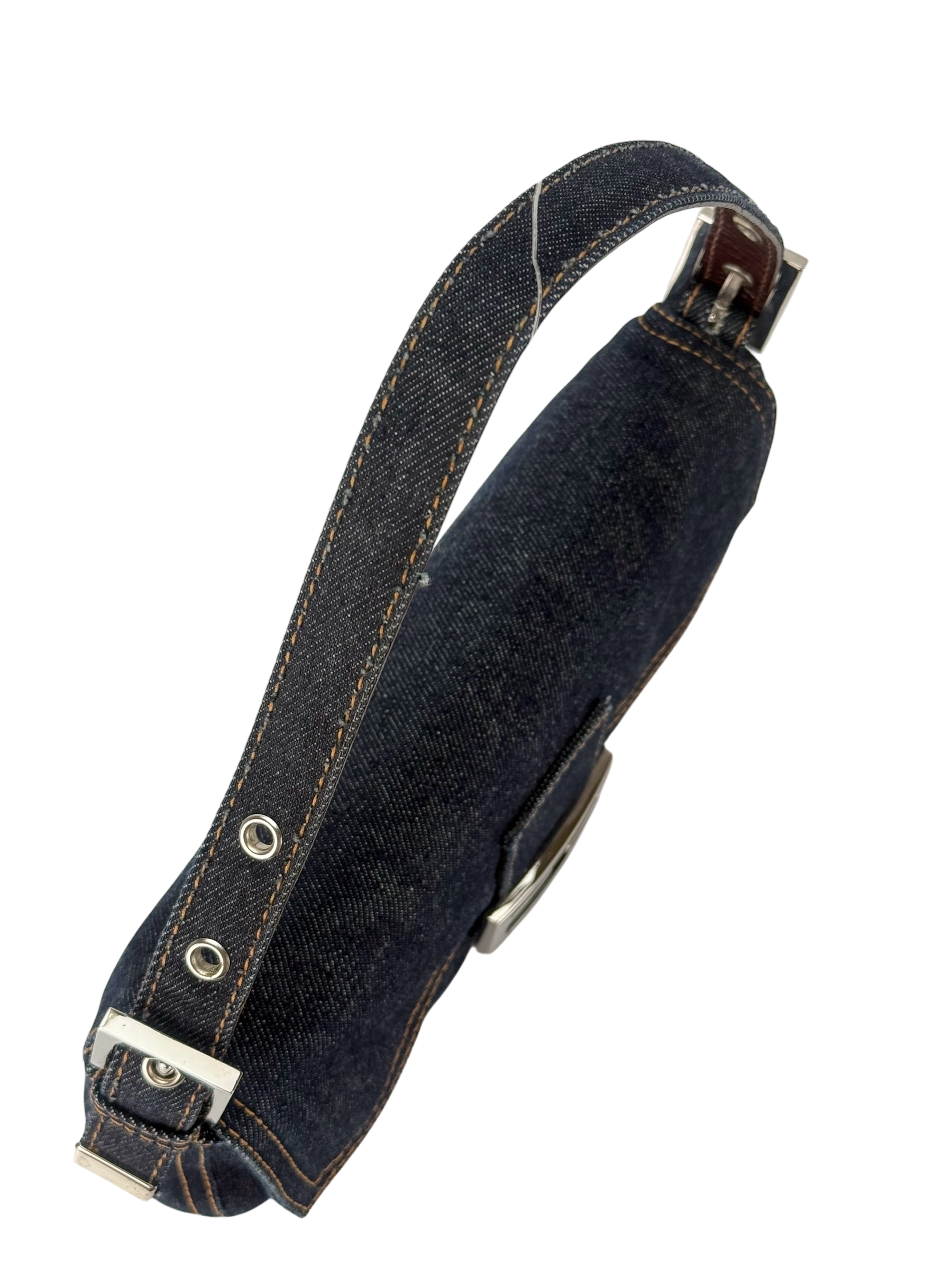 FENDI - Dark Denim Baguette Bag Silver Hardware