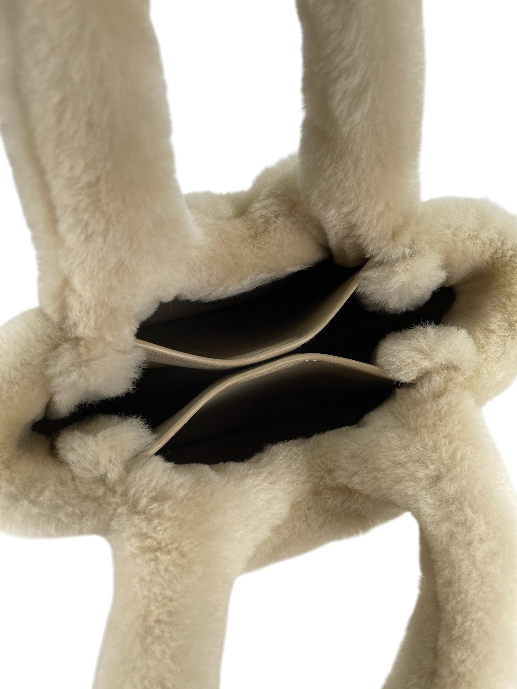 PRADA - White Wool Bucket Bag Handbag