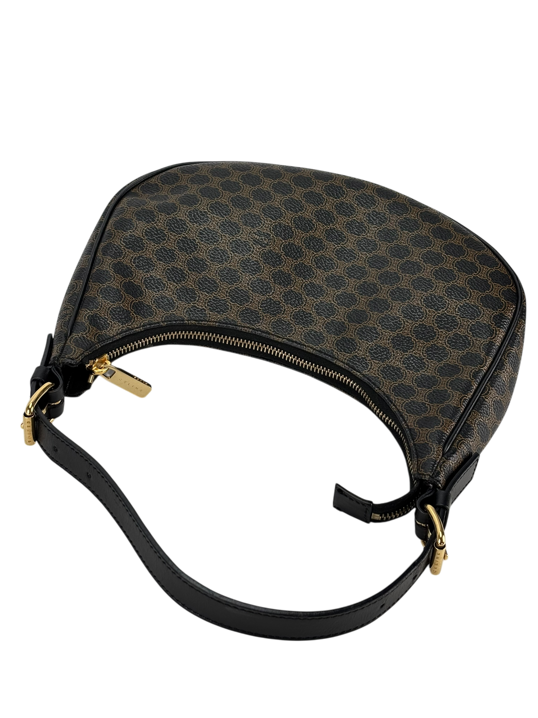 CELINE - Ava Bag In Triomphe Canvas and Calfskin Black