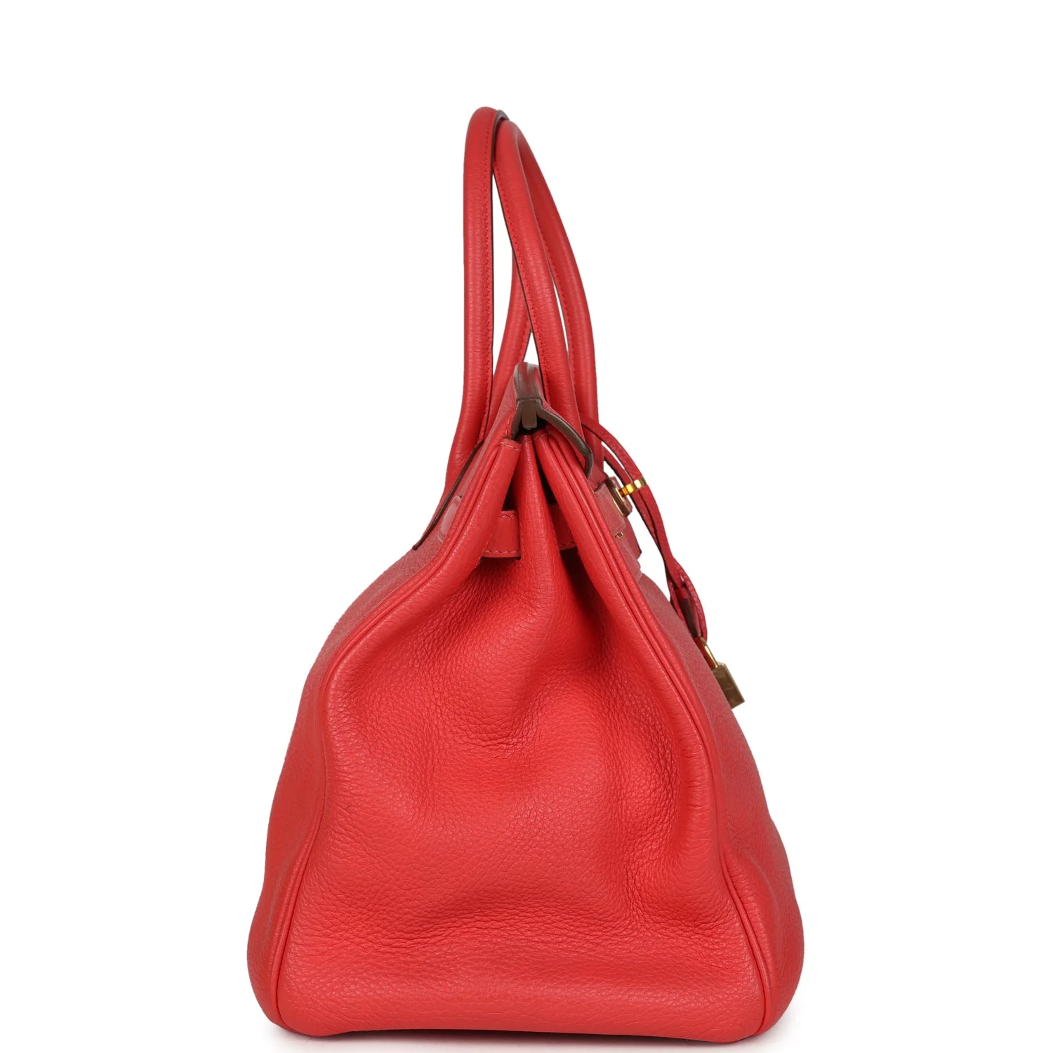 Pre-owned Hermes Birkin 35 Geranium Togo Gold Hardware