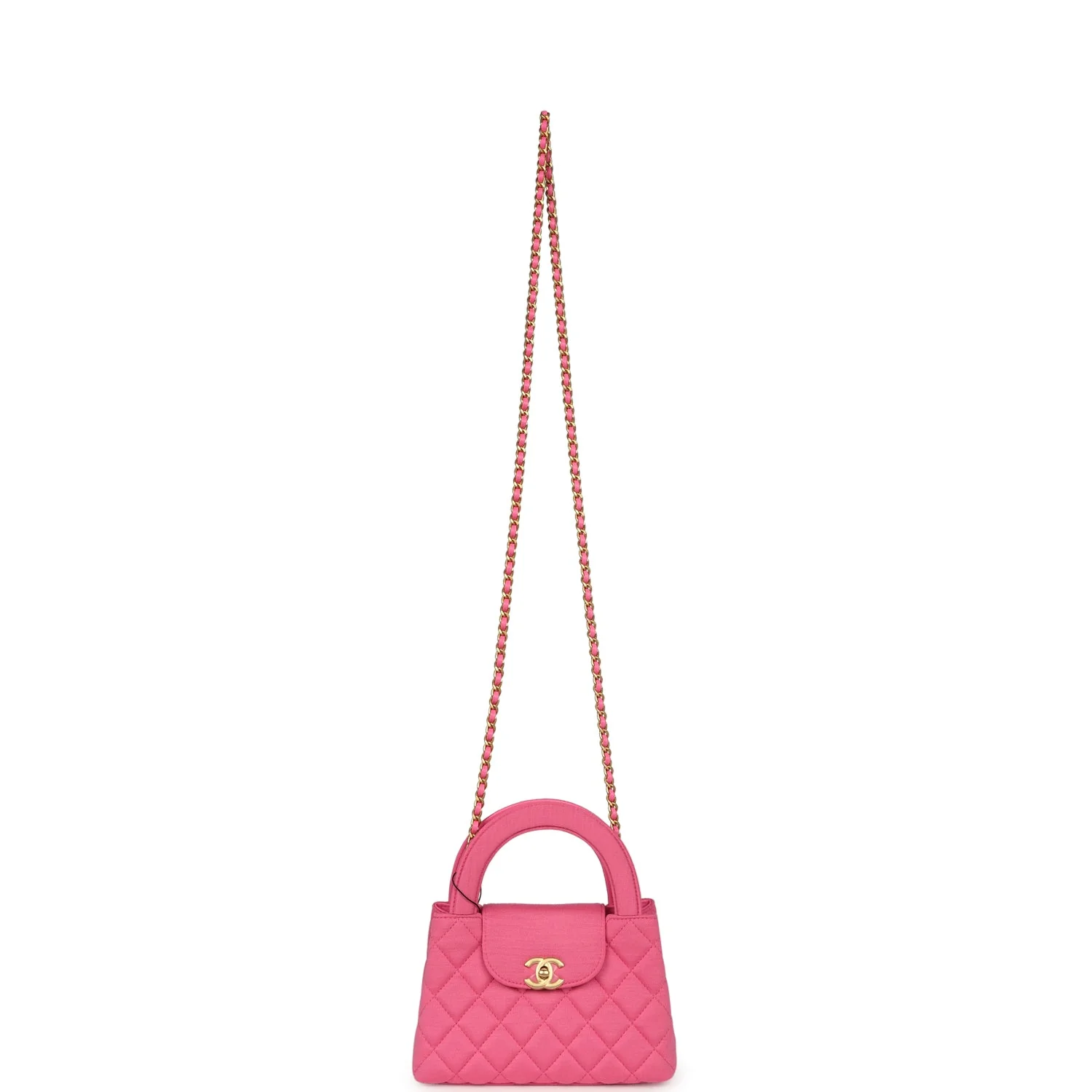 Chanel Small Kelly Shopper Dark Pink Jersey Brushed Gold Hardware
