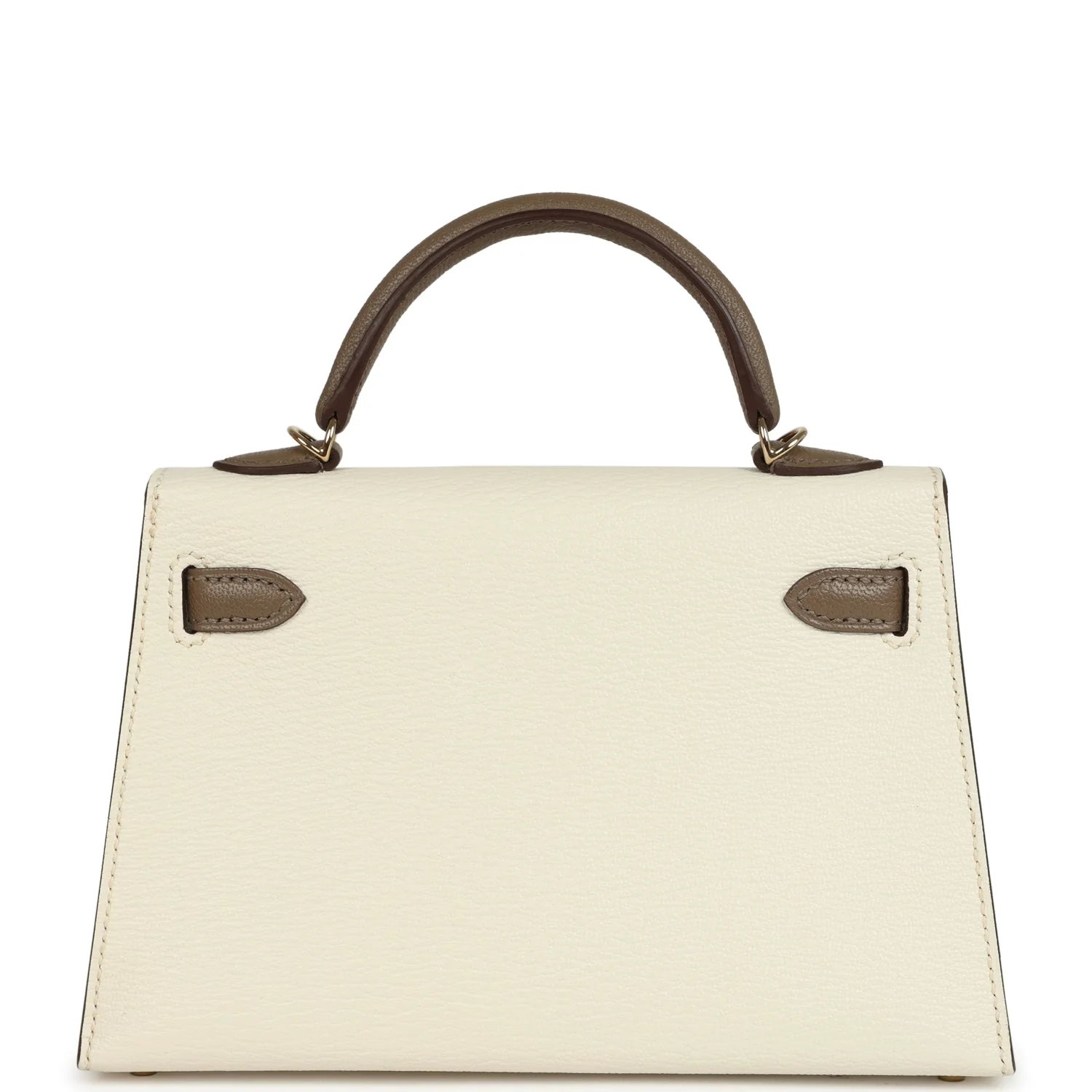 Hermes Special Order (HSS) Kelly Sellier 20 Nata and Etoupe Chevre Mysore Permabrass Hardware