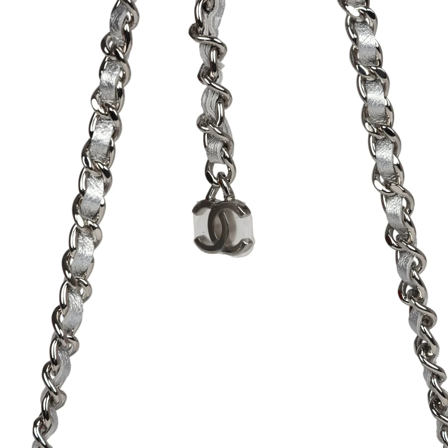 Chanel Crystal CC Walk Of Fame Clutch on Chain Silver Metallic Goatskin Silver Hardware