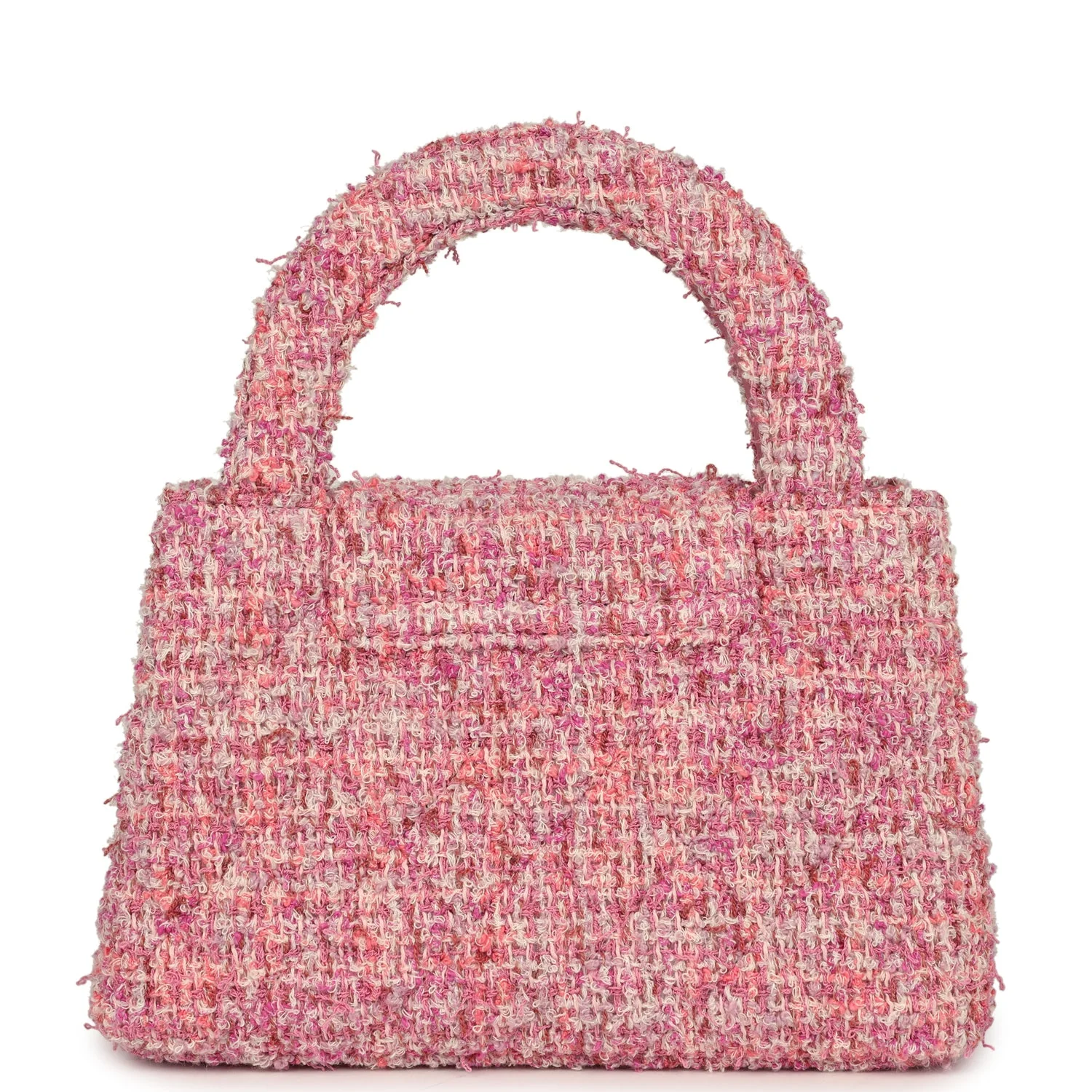 Chanel Small Kelly Shopper Pink Tweed Brushed Gold Hardware