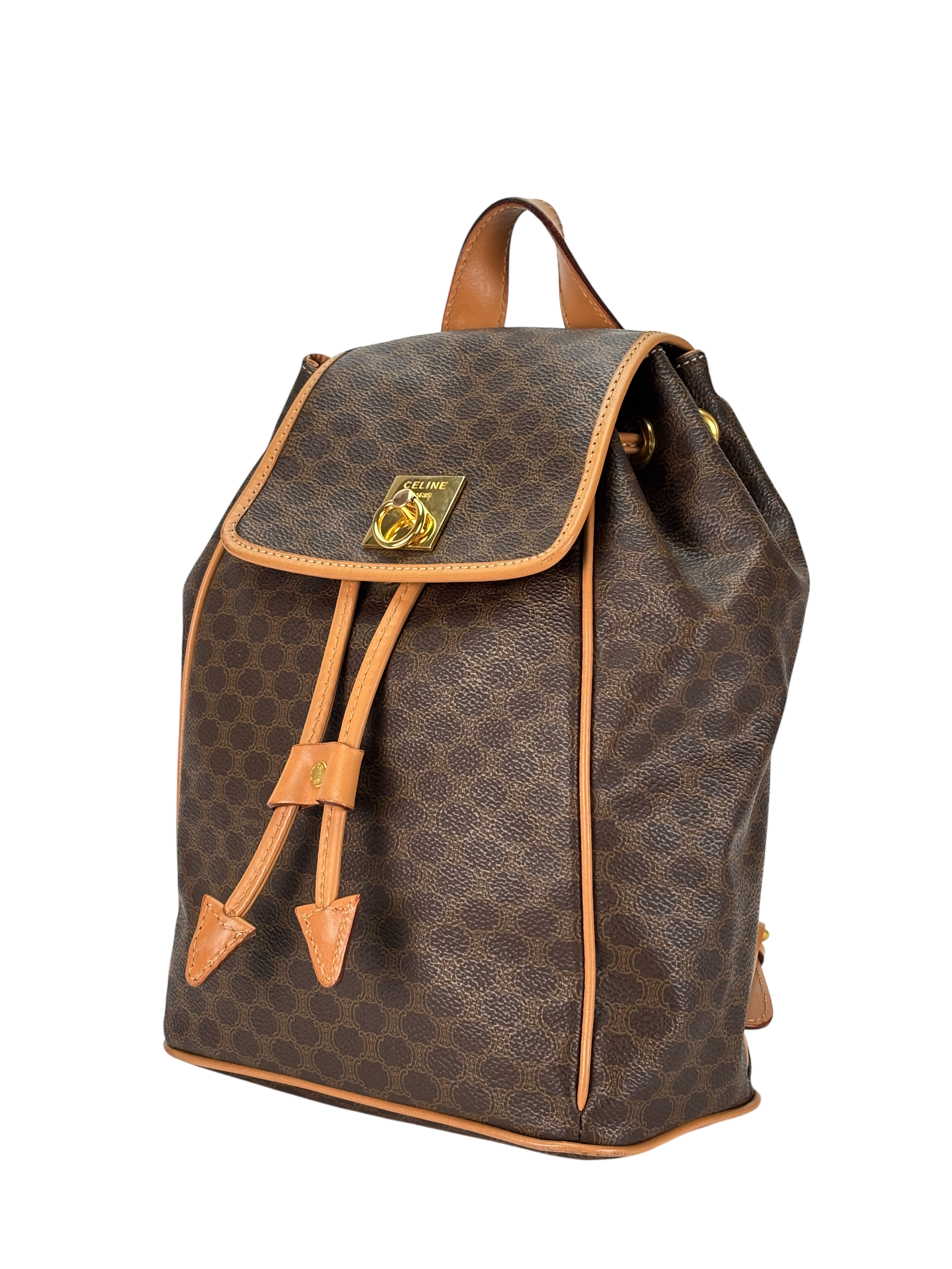 CELINE - Brown Macadam Backpack PVC