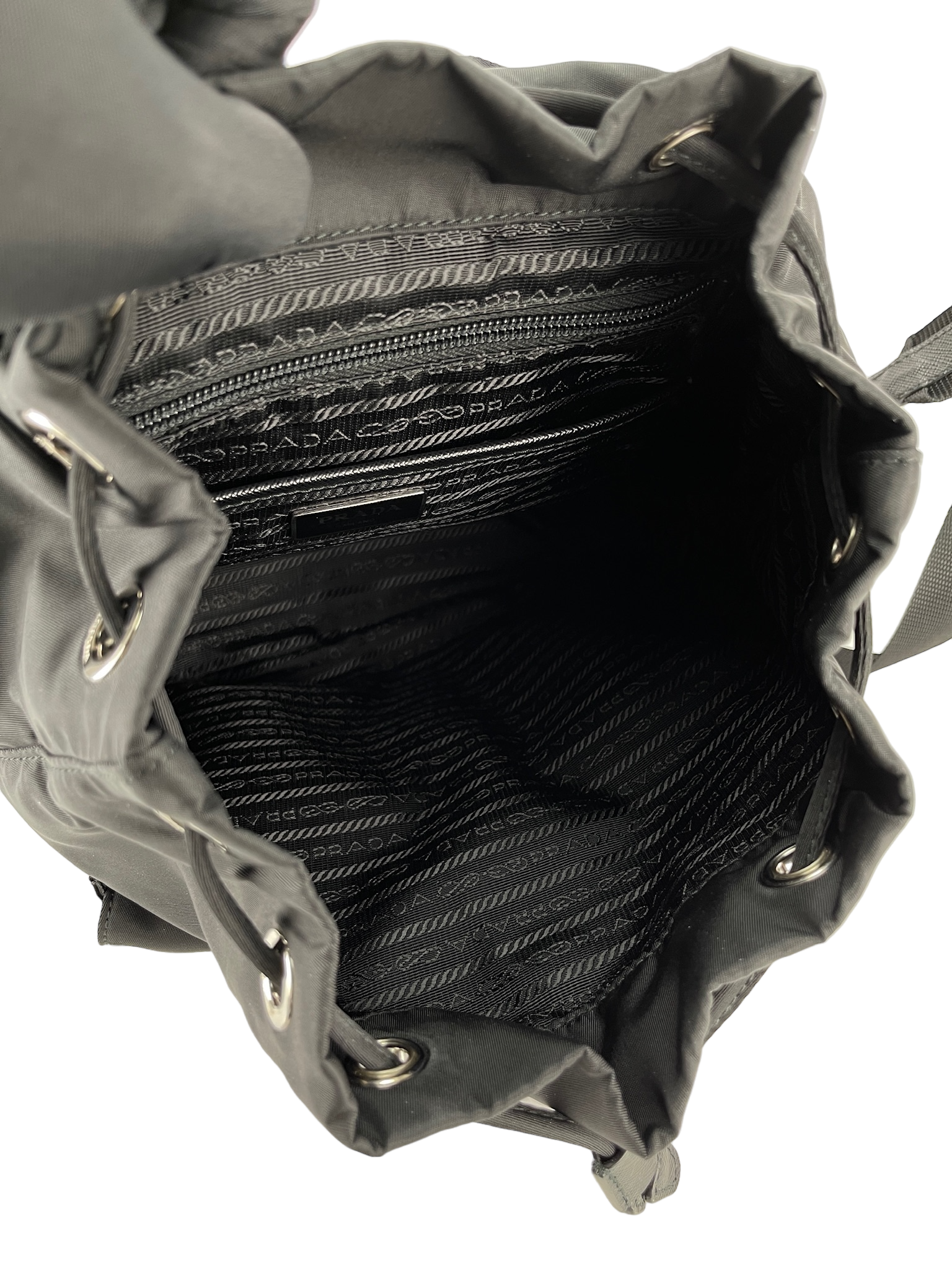 PRADA - Black Re-Nylon Backbag Small