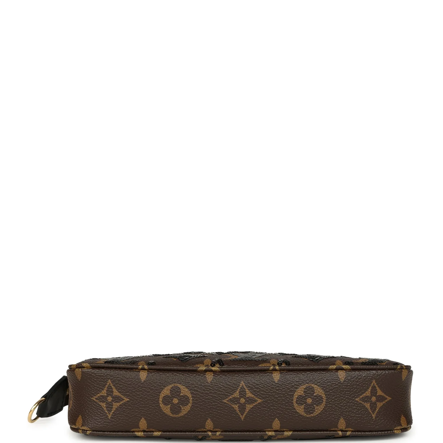 Louis Vuitton Pochette Accessories Black and Brown Monogram Sequin Gold Hardware