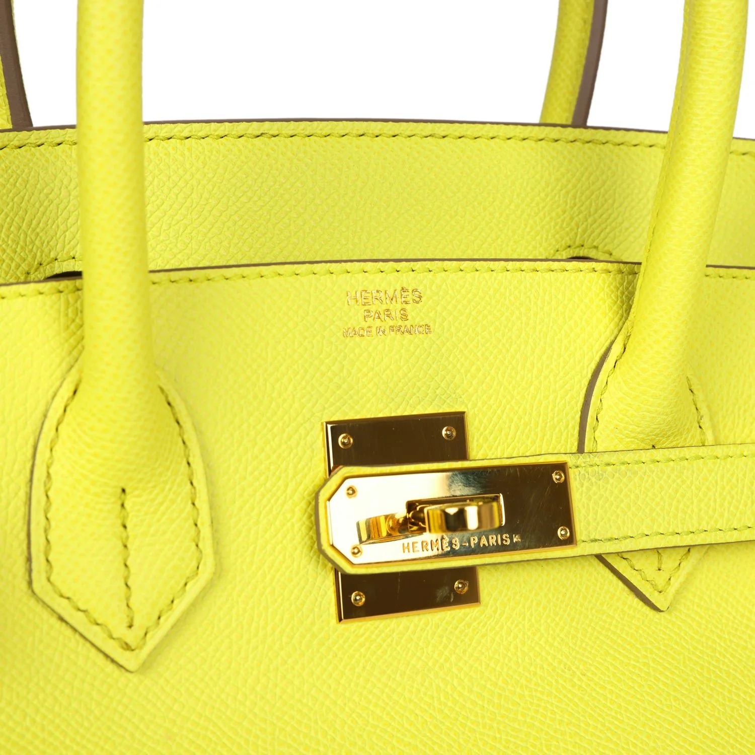 Pre-owned Hermes Birkin 30 Lime Epsom Gold Hardware