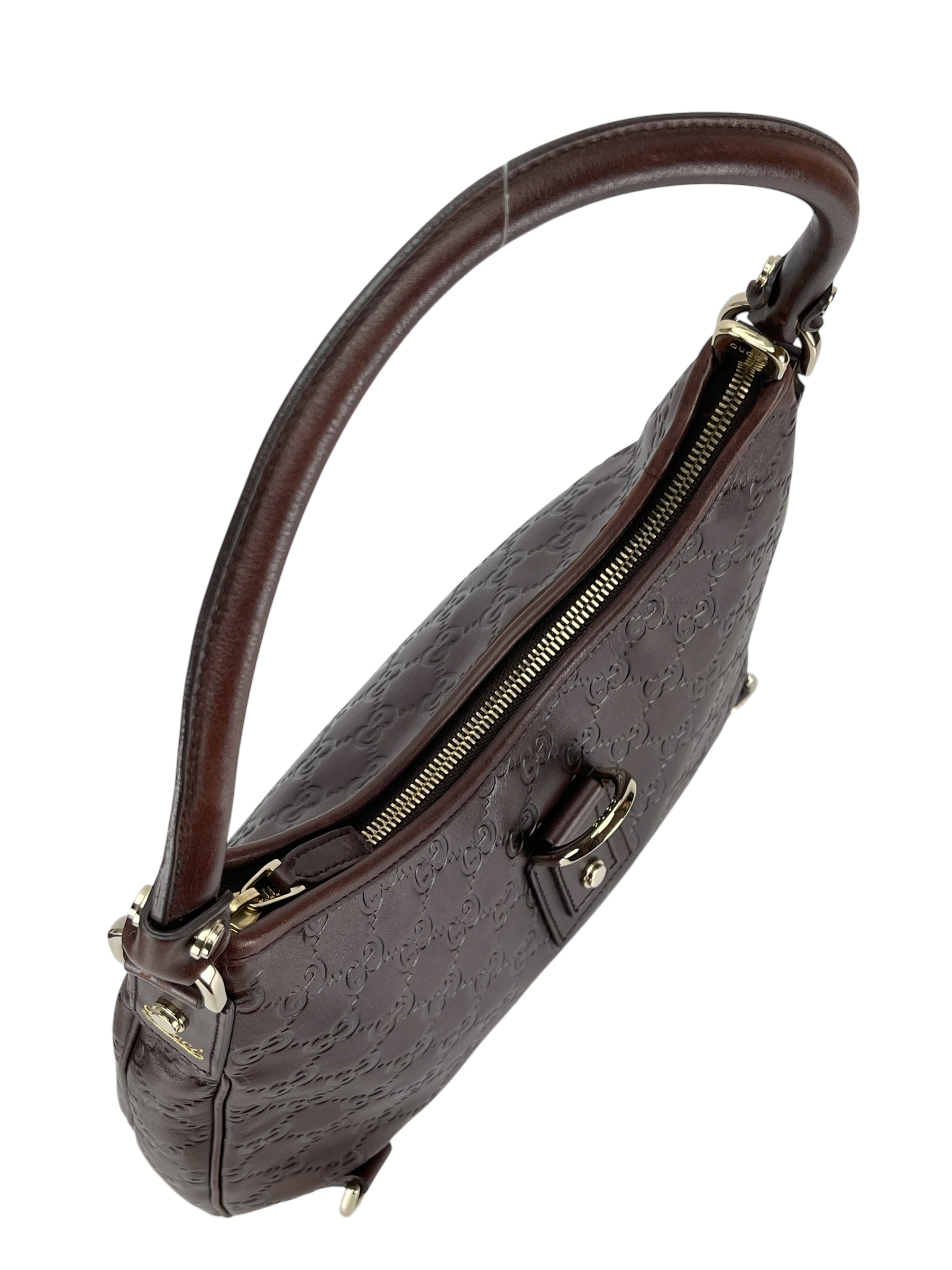 GUCCI - Dark Brown Abbey Guccissima Semi Shoulder Bag