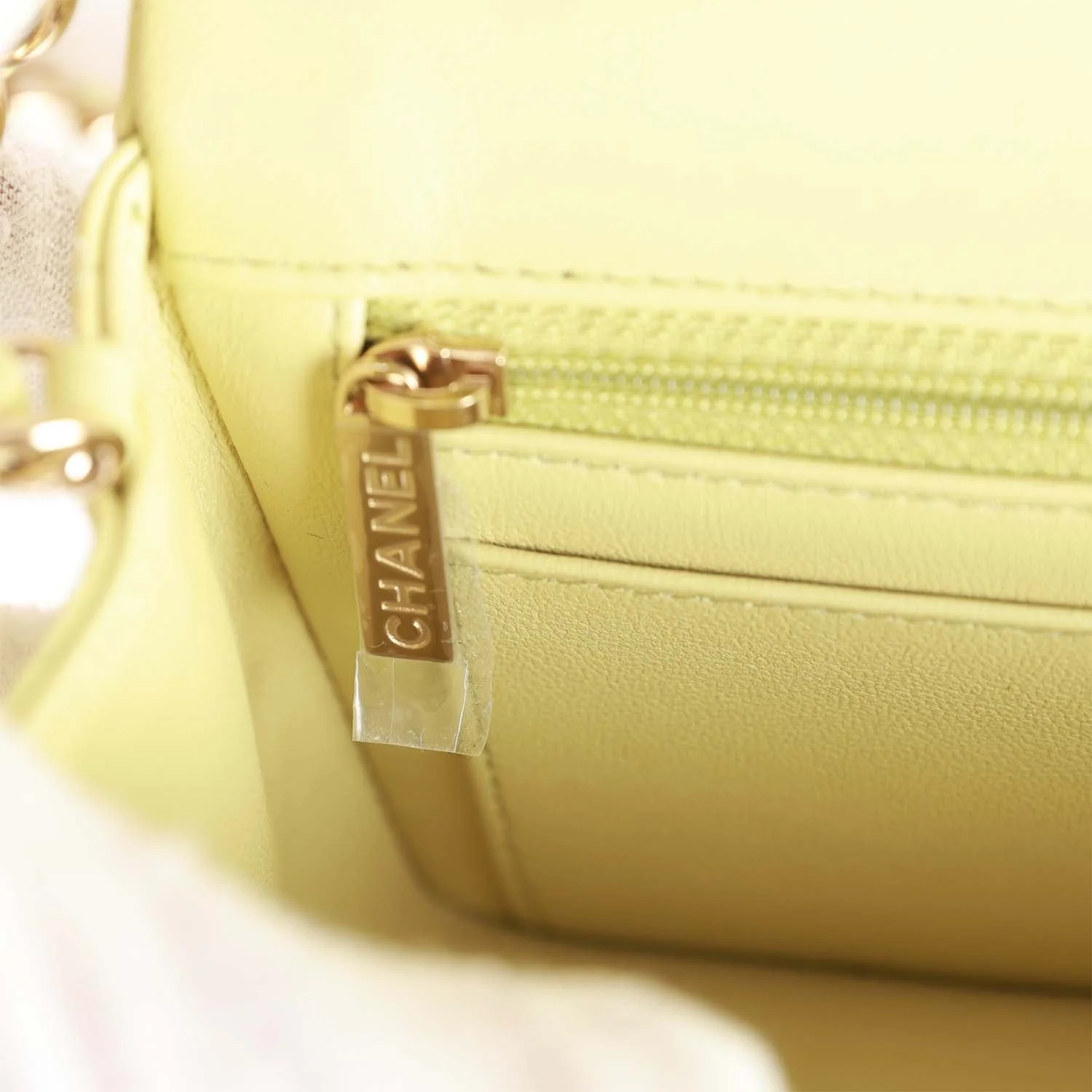 Chanel Mini Rectangular Flap Bag Light Green Lambskin Light Gold Hardware