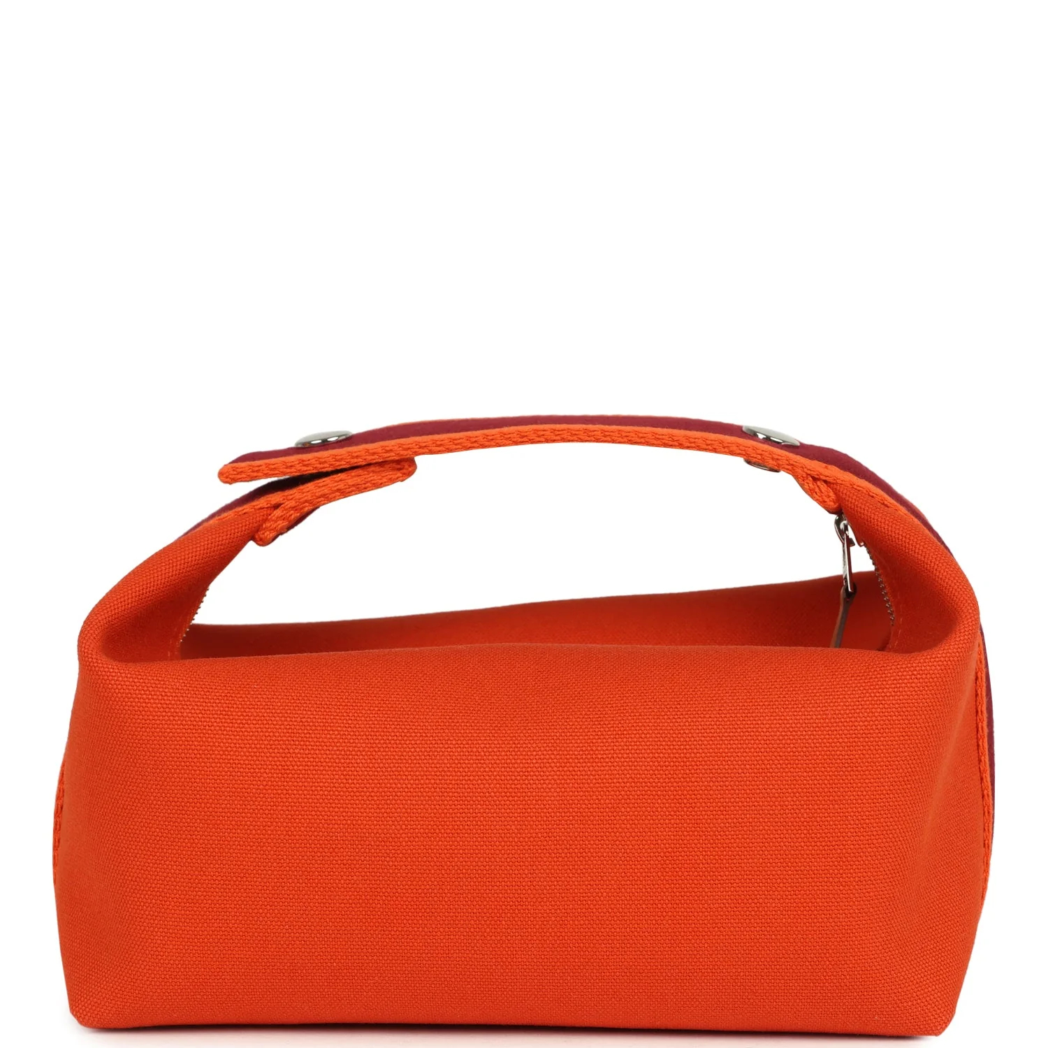 Hermes Bride A Brac Carre Case PM Feu Canvas Palladium Hardware