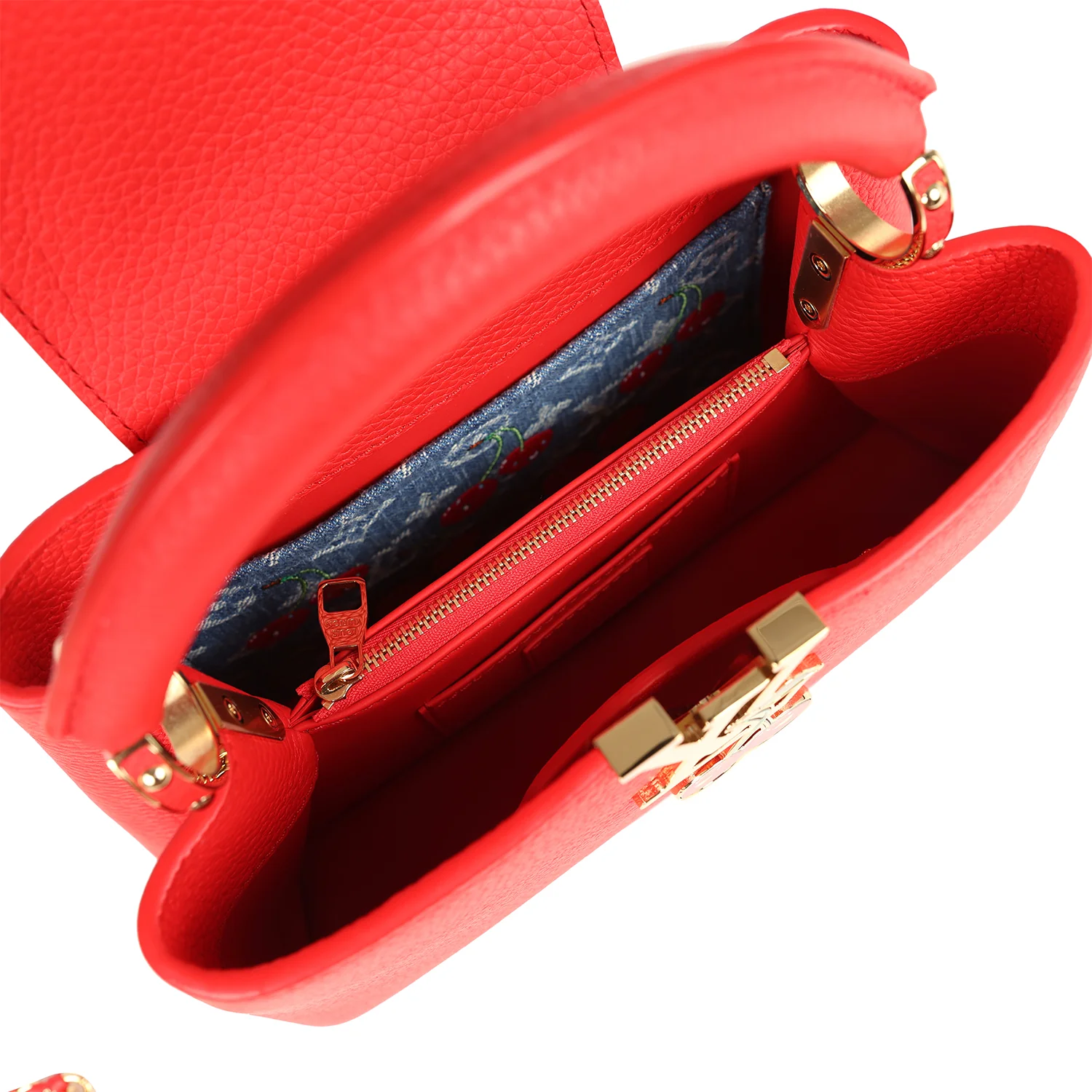 Louis Vuitton X Takashi Murakami Cherry Capucines BB Red Taurillon Leather Gold Hardware