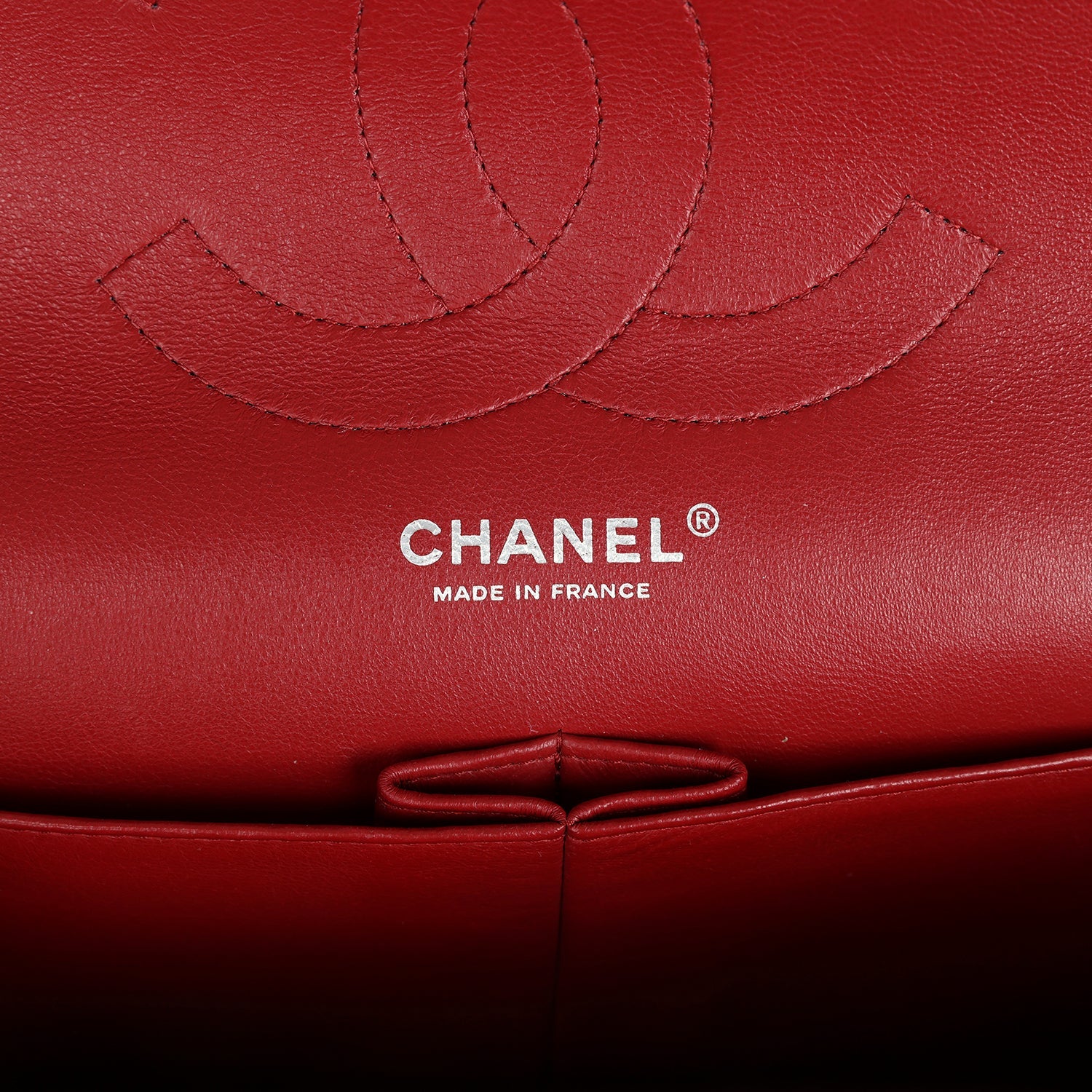 Pre-owned Chanel Jumbo Classic Double Flap Red Caviar Silver Hardware