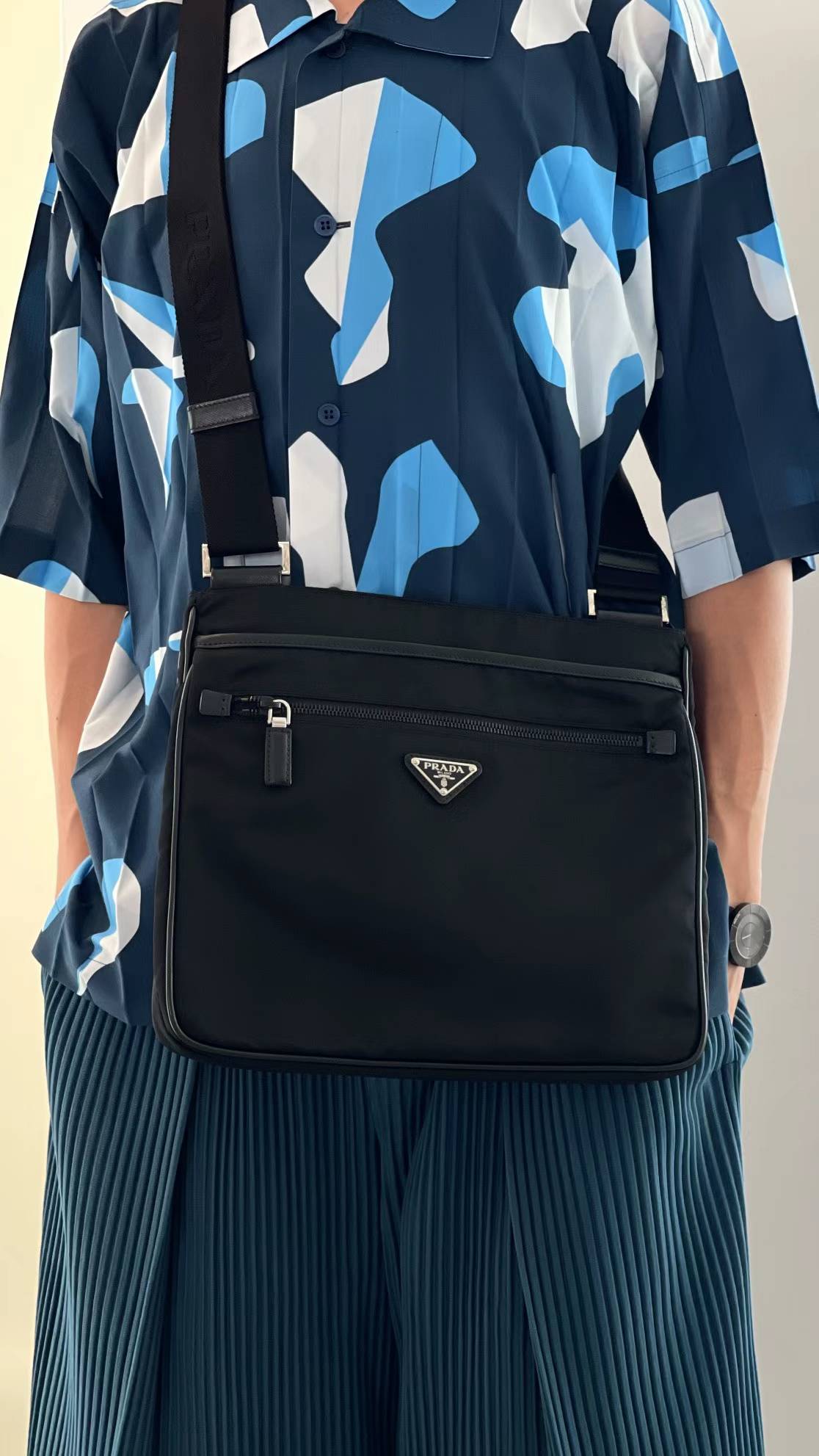 PRADA - Black Nylon Messager Bag