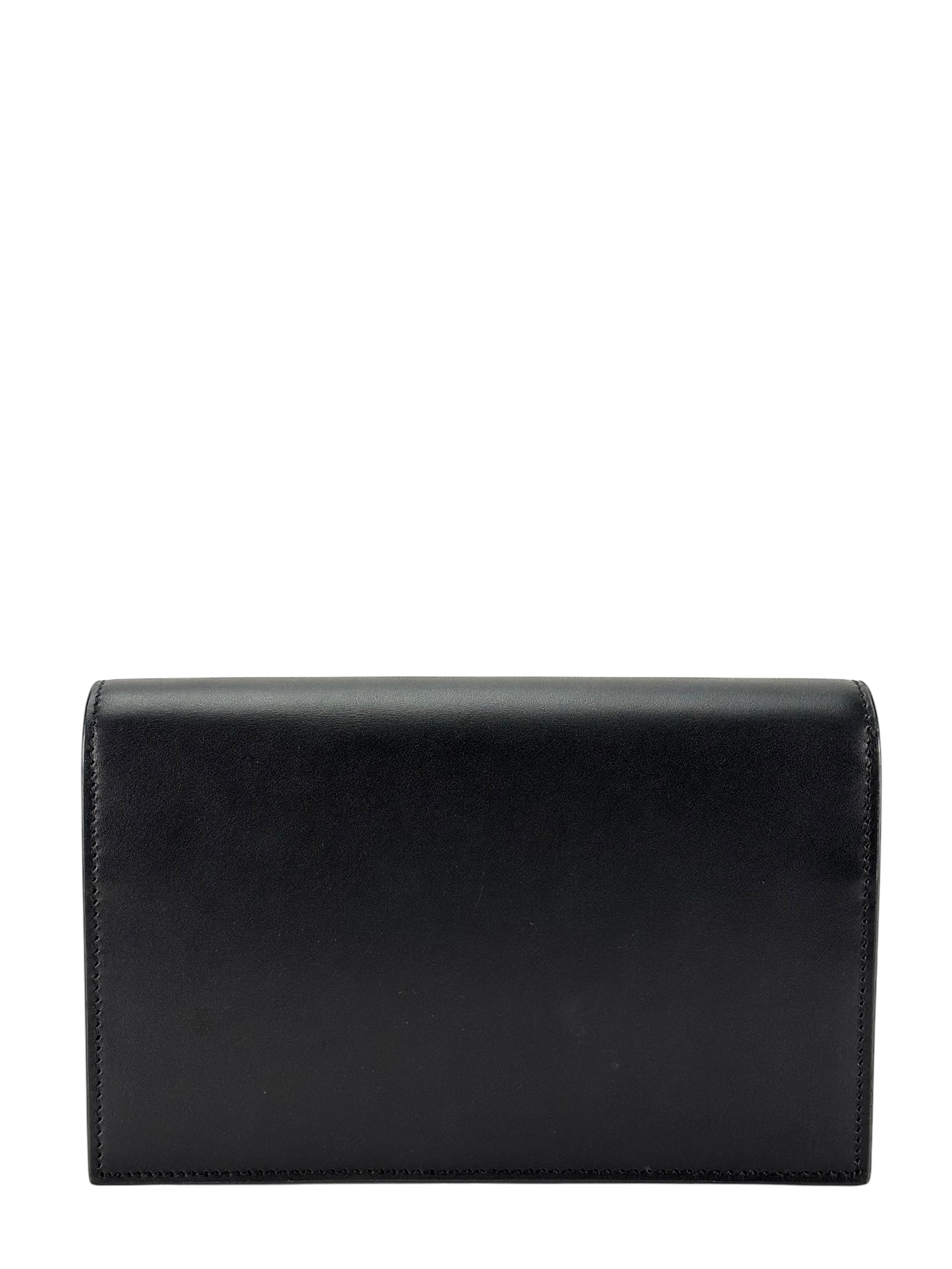 SAINT LAURENT - Black Calfskin Smooth Classic Kate Tassel Chain Wallet Crossbody Bag