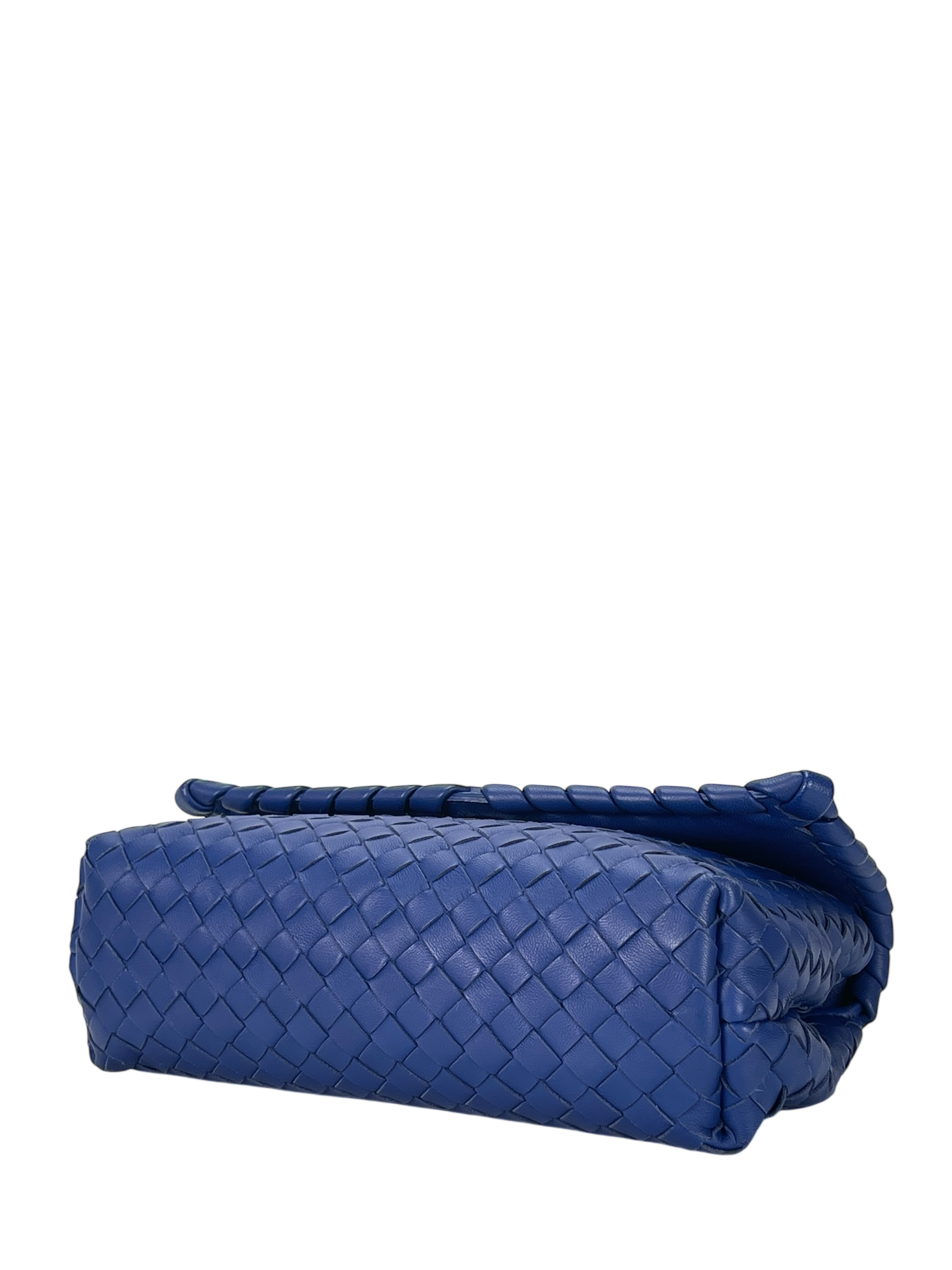 BOTTEGA VENETA - Blue Lambskin Olympia Flap Chain Shoulder Bag