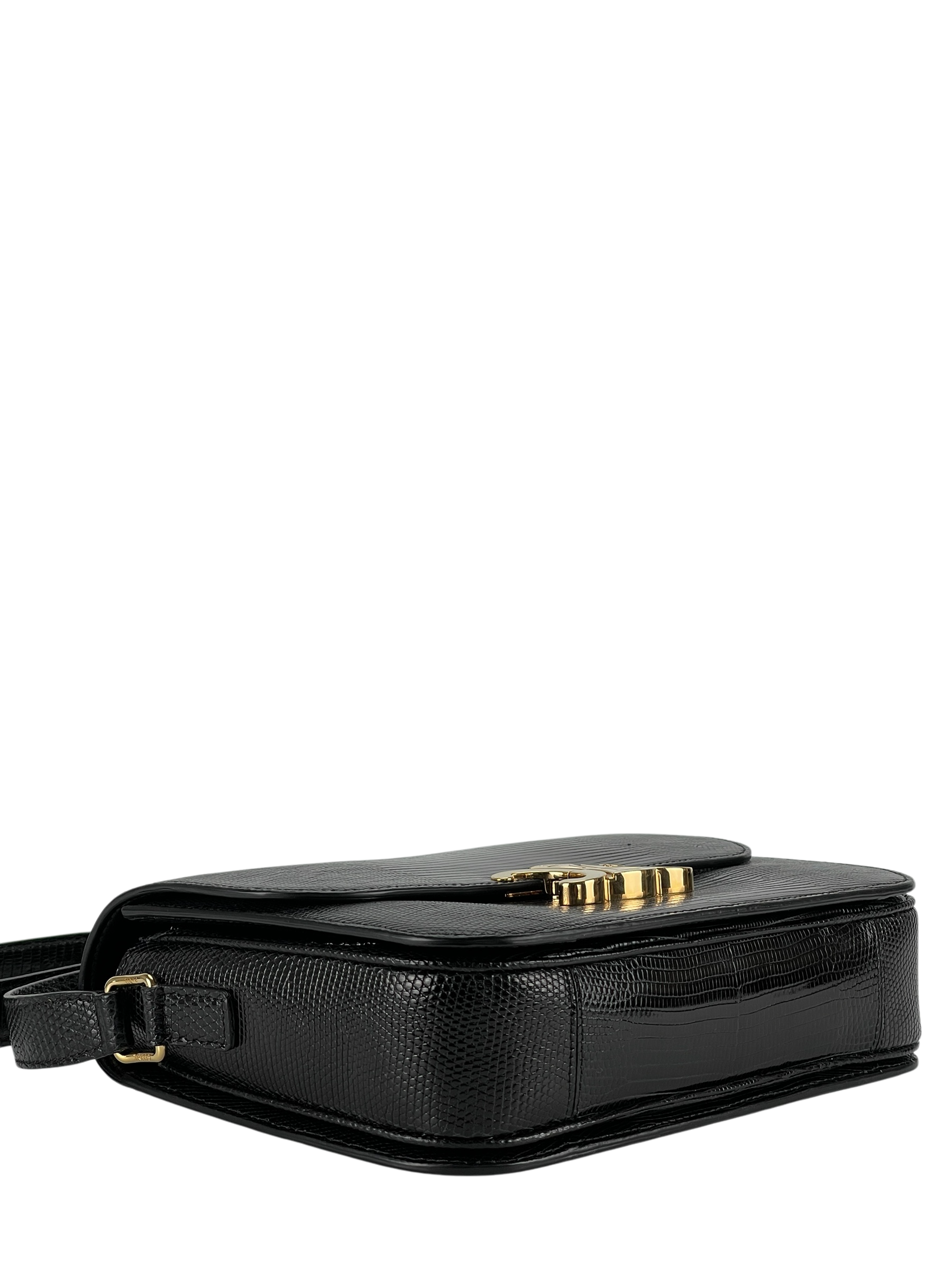 CELINE - Lizard Medium Triomphe Black