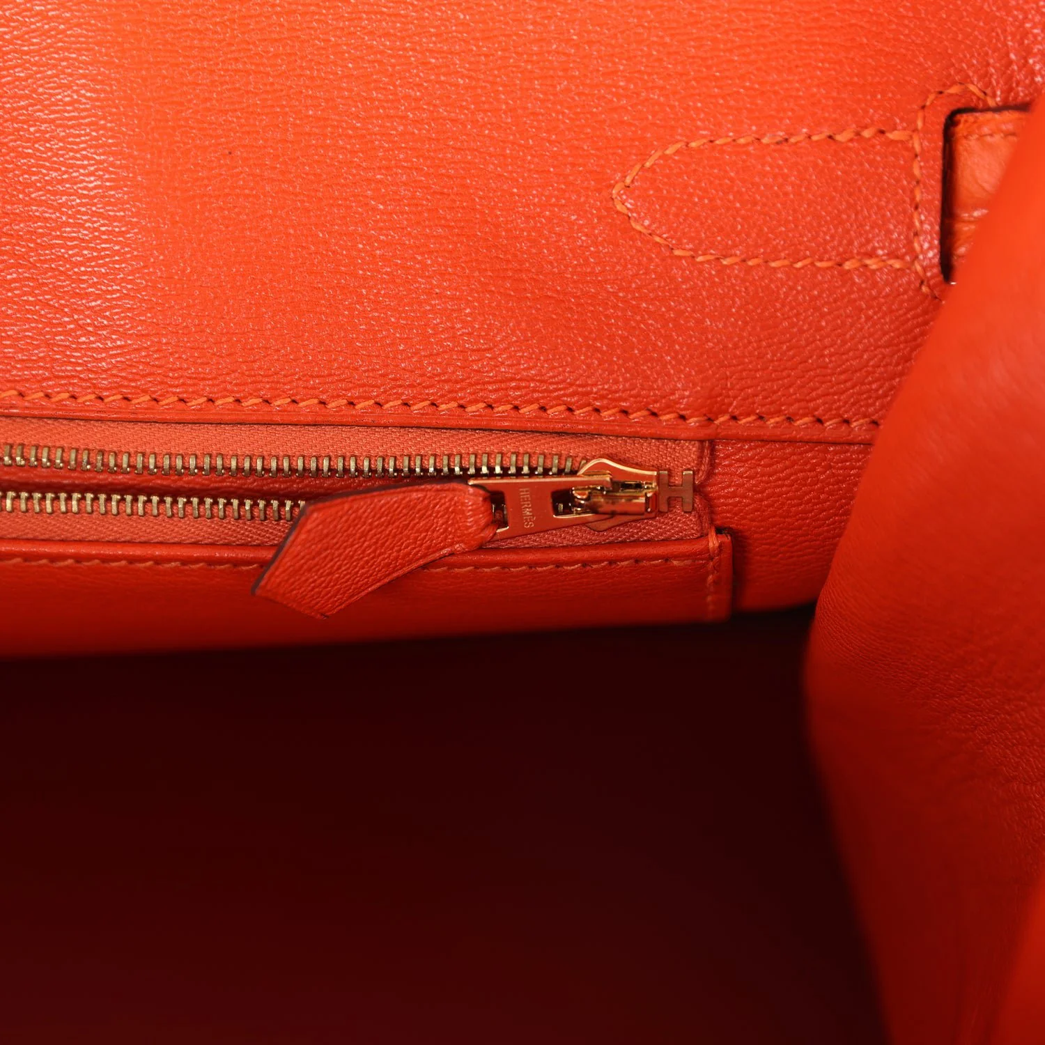 Pre-owned Hermes Birkin 35 Feu Matte Alligator Gold Hardware