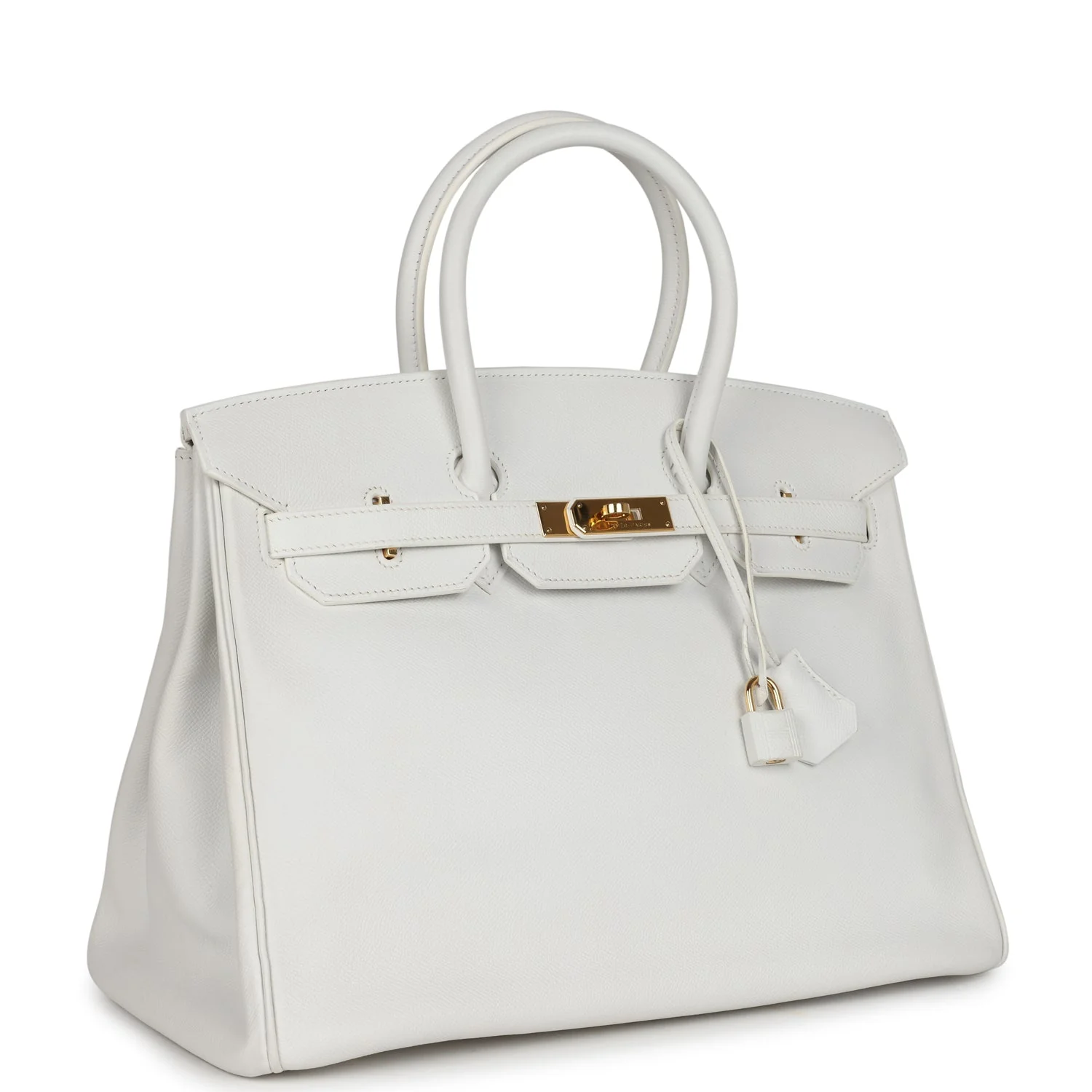 Pre-owned Hermes Birkin 35 White Epsom Gold Hardware