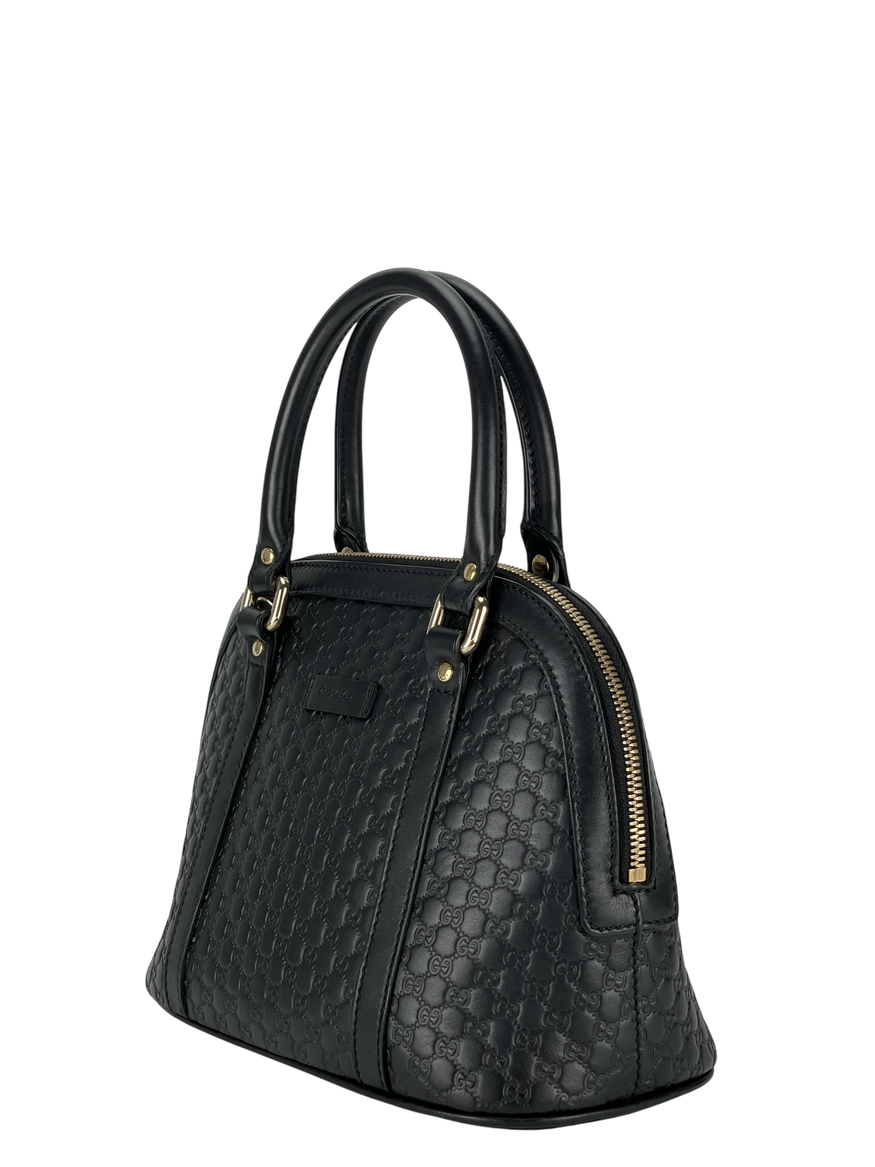 GUCCI - Micro GG Cima Dome Tote Bag Black Calfskin