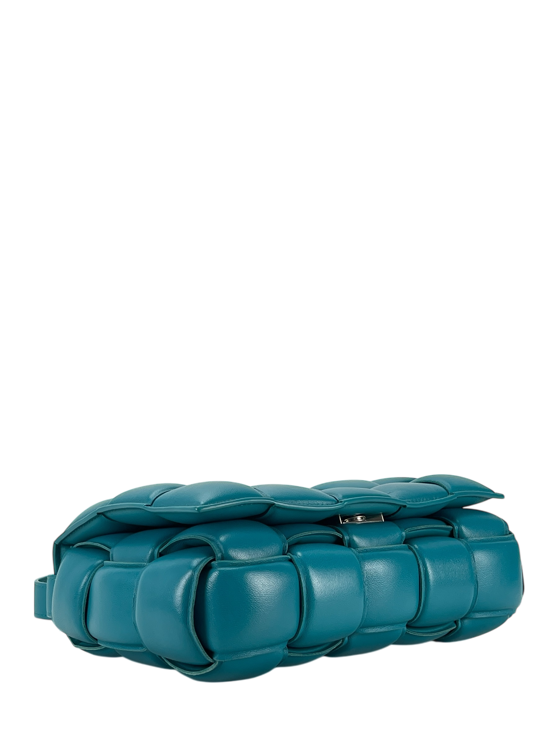 BOTTEGA VENETA - Peacock Blue Lambskin Cassette Shoulder Bag