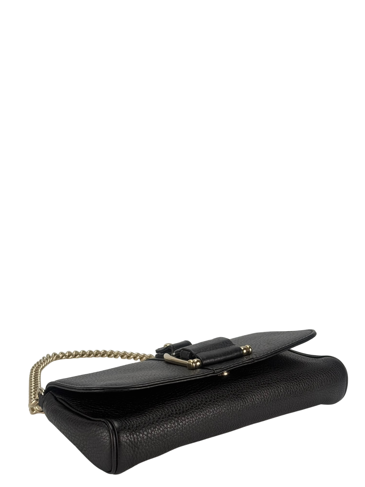 GUCCI - Black Calfskin Greenwich Evening Clutch Chain Shoulder Bag