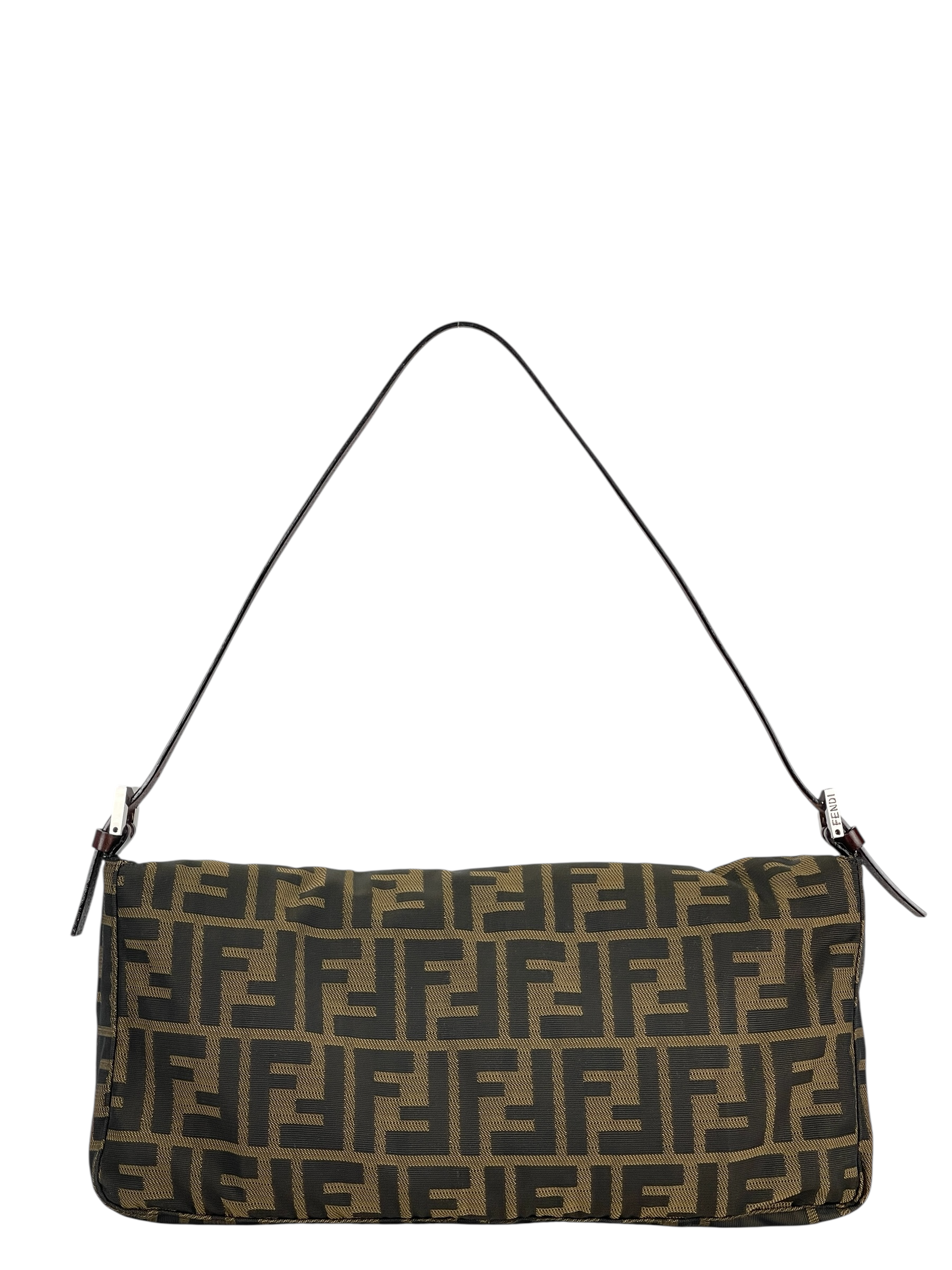 FENDI - Brown Zucca One Shoulder Bag Silver Hardware