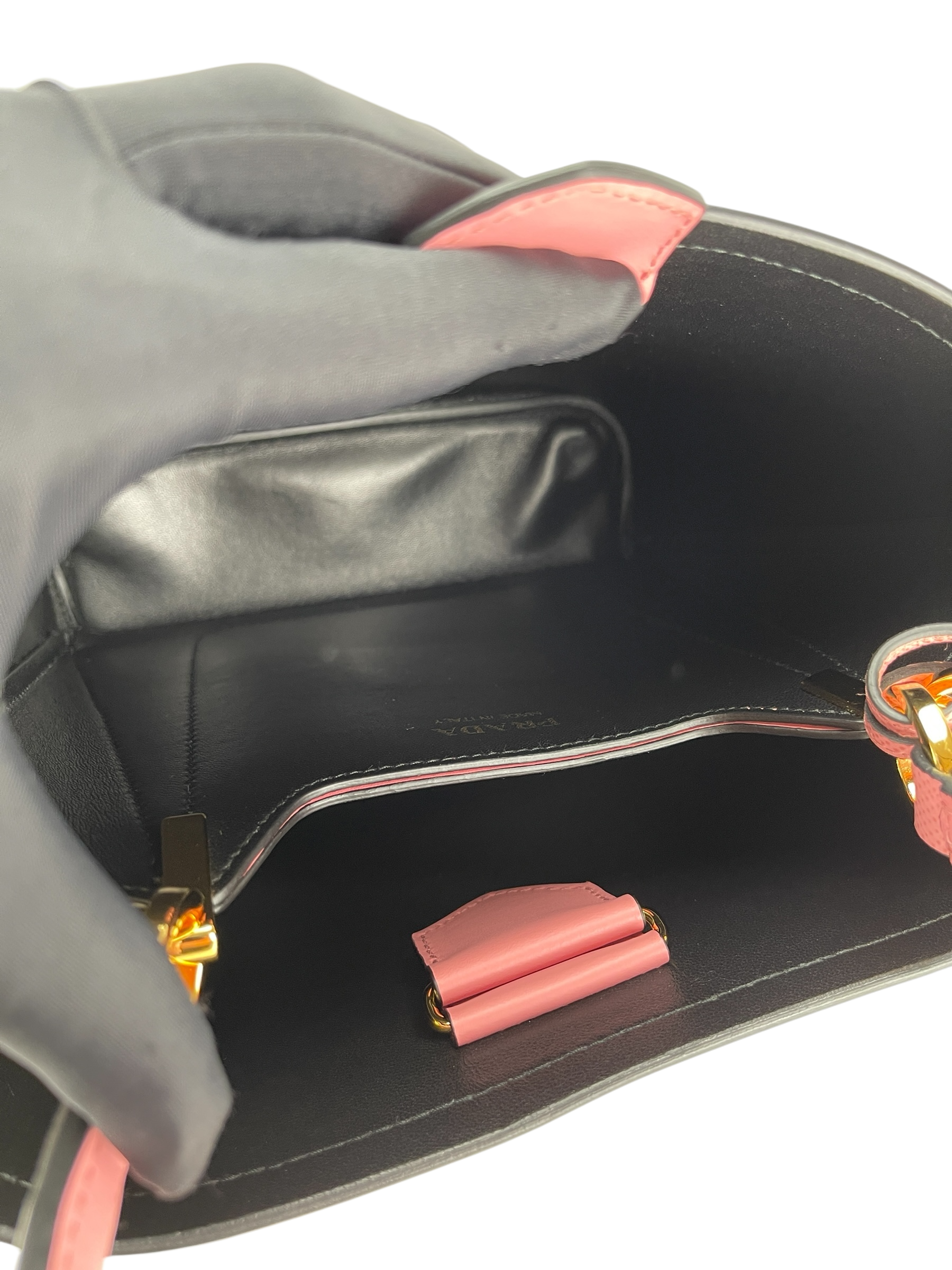 PRADA -  Pink Saffiano Cuir Panier Satchel Shoulder Bag