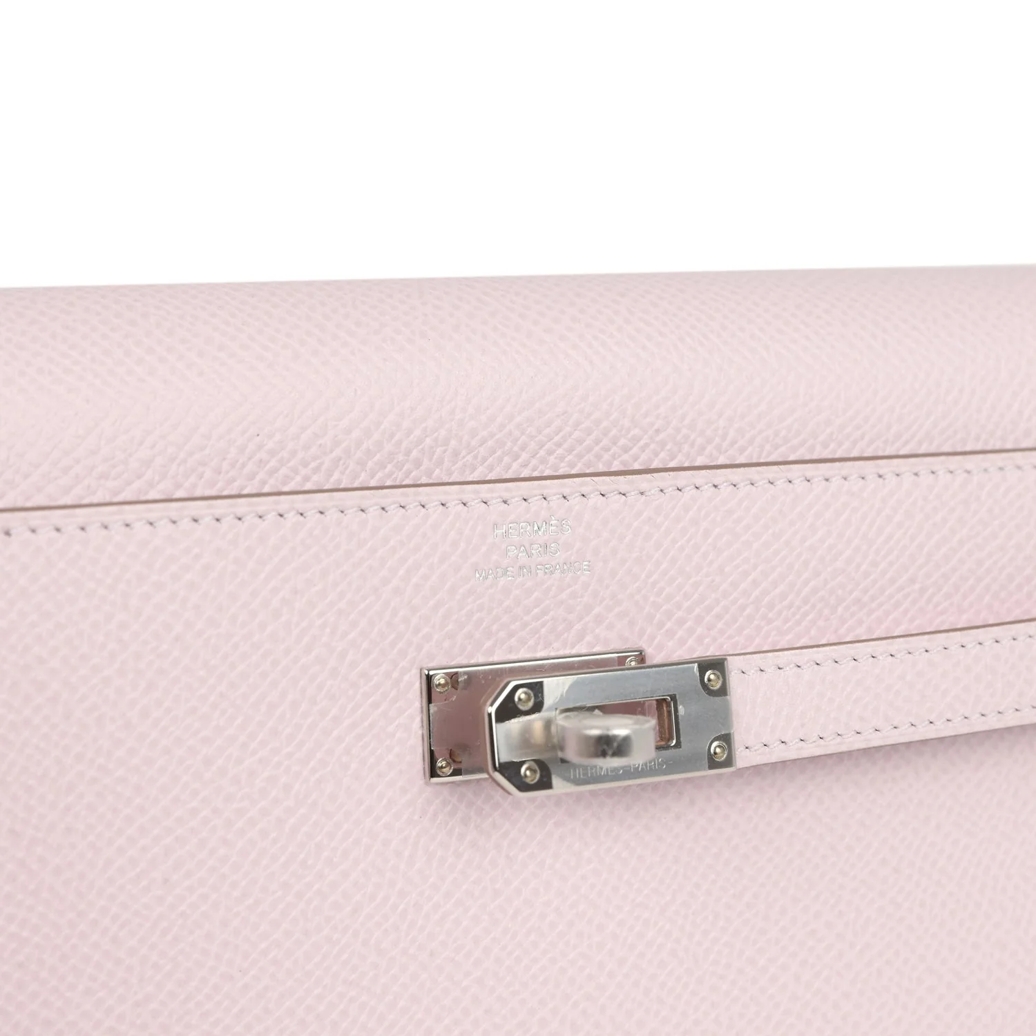 Hermes Kelly Wallet To Go Mauve Pale Epsom Palladium Hardware