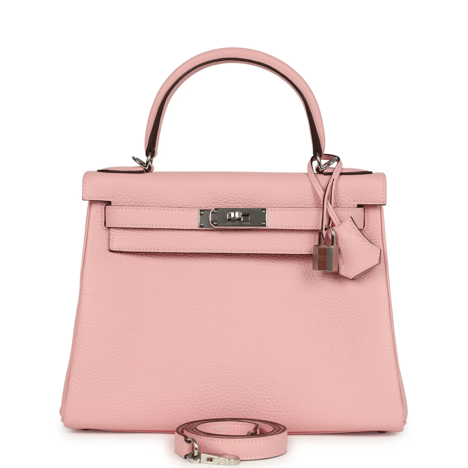 Hermes Kelly Retourne 28 Rose Sakura Clemence Palladium Hardware