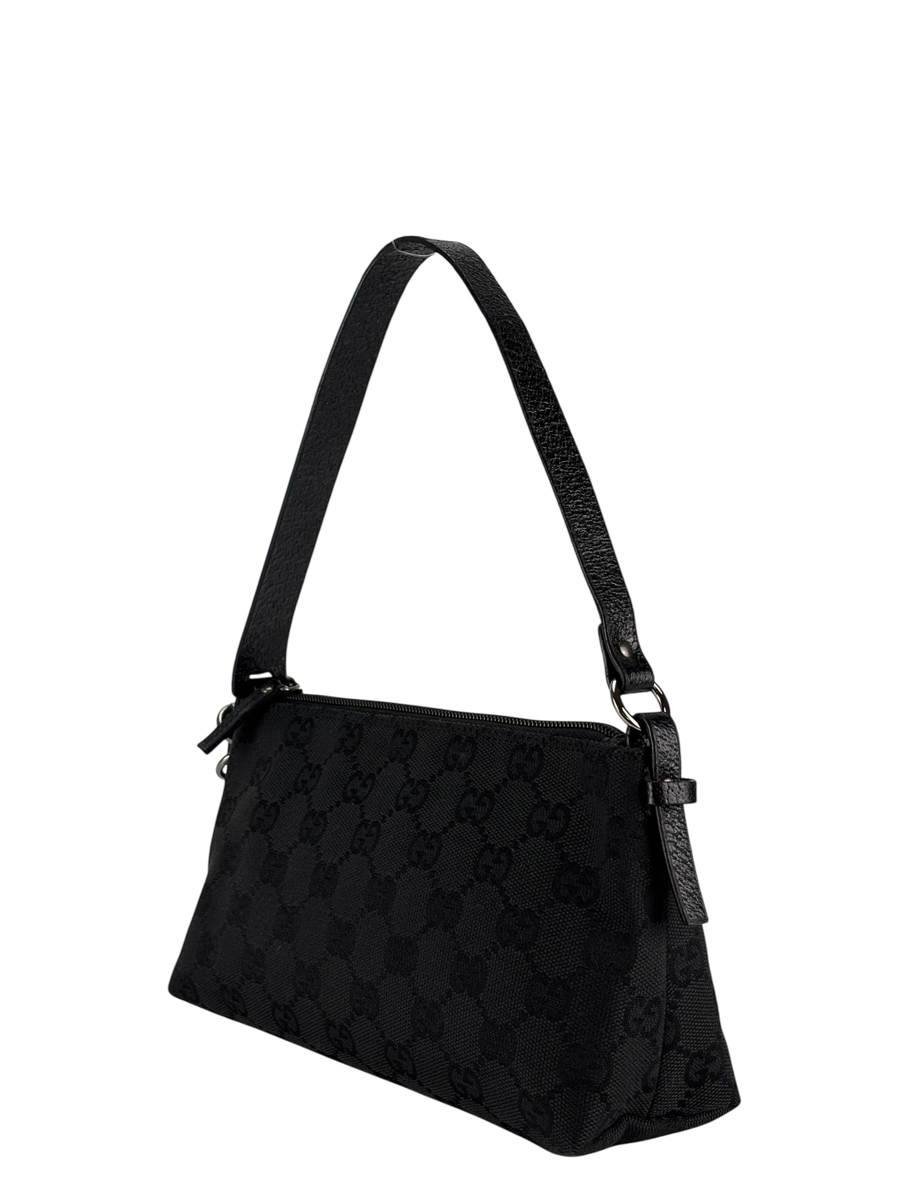 GUCCI - Black GG Canvas Shoulder Bag