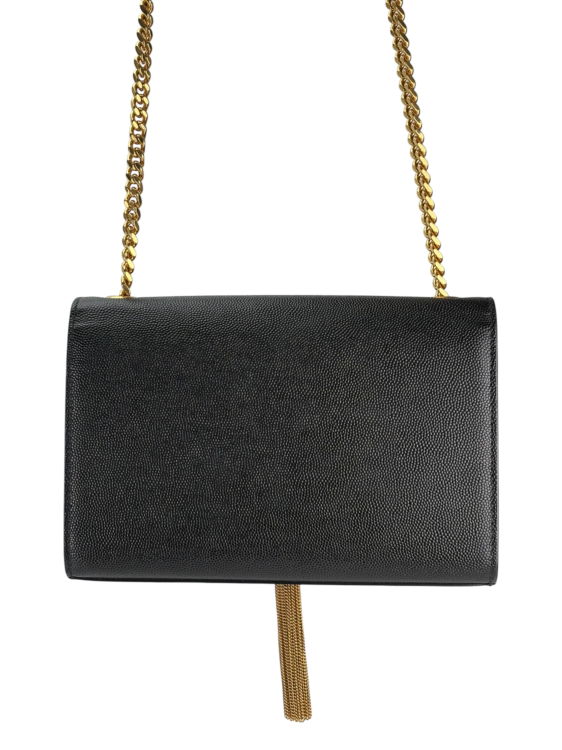 SAINT LAURENT - Black Caviar Classic Kate Tassel Chain Wallet Crossbody Bag