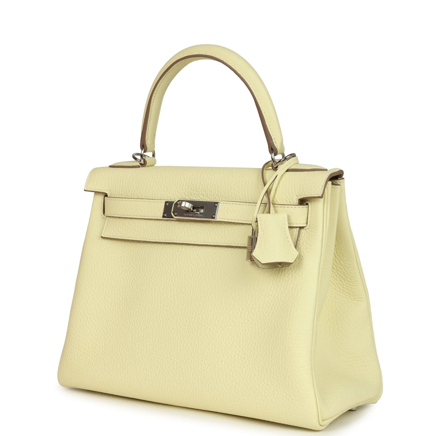 Hermes Kelly Retourne 28 Jaune Milton Clemence Palladium Hardware