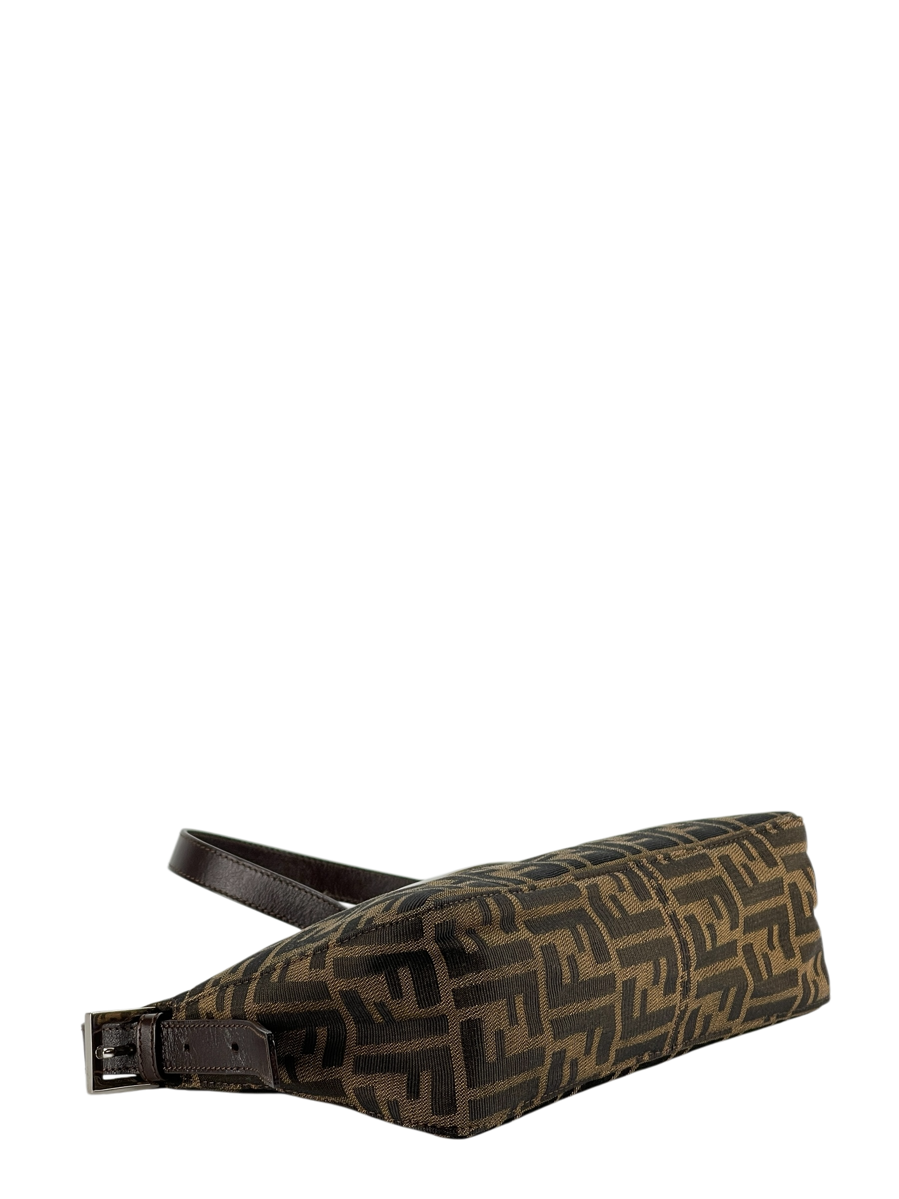 FENDI - Canvas Zucca Shoulder Bag Silver Hardware