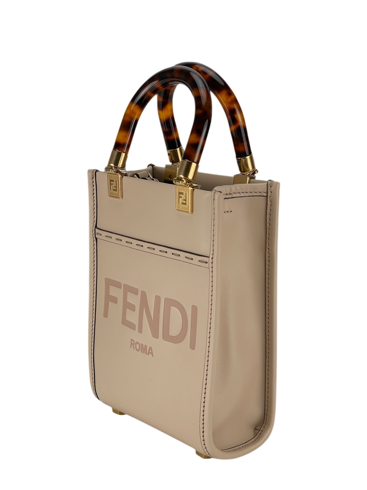 FENDI - Sunshine Logo Debossed Mini Tote Bag