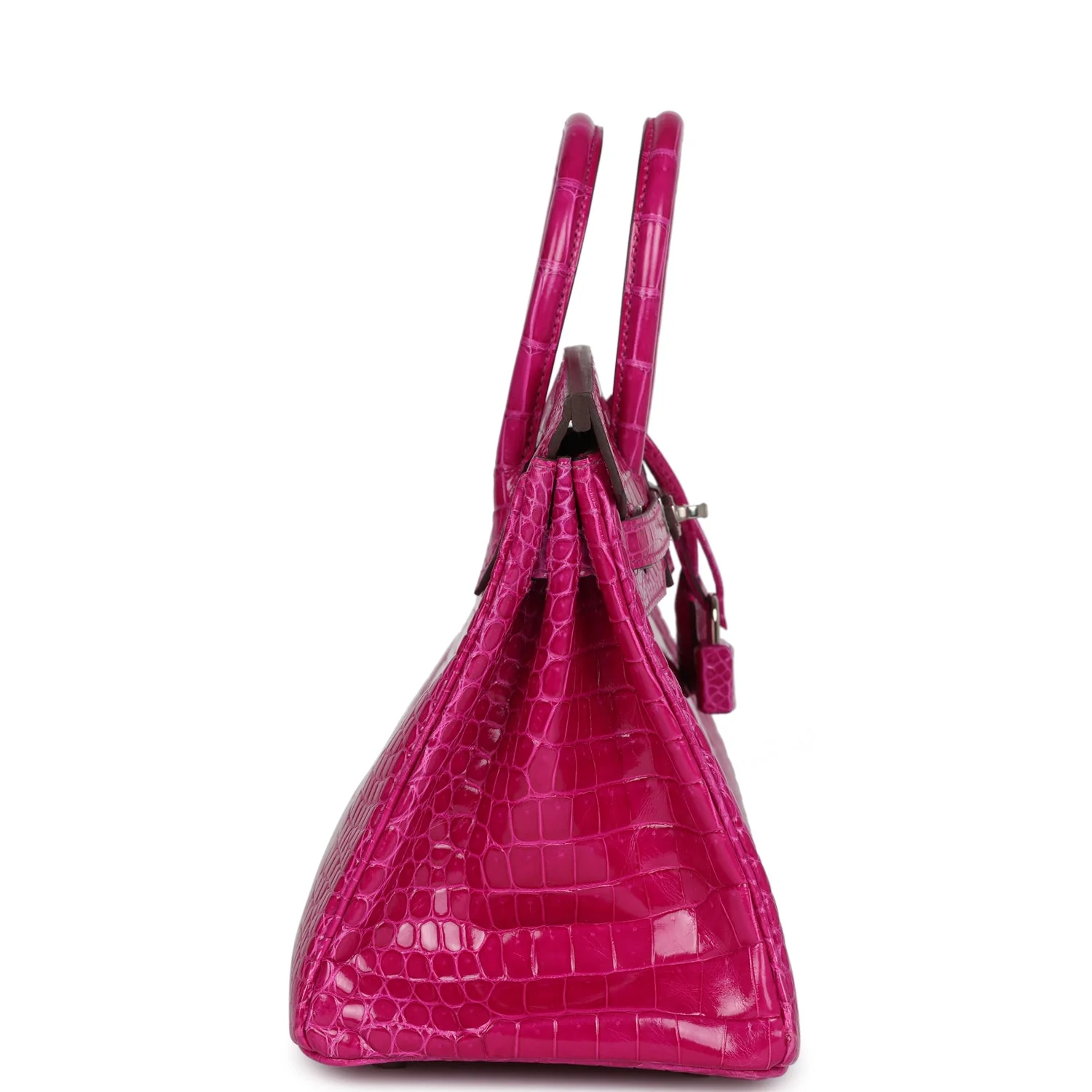 Hermes Birkin 25 Rose Scheherazade Shiny Porosus Crocodile Palladium Hardware