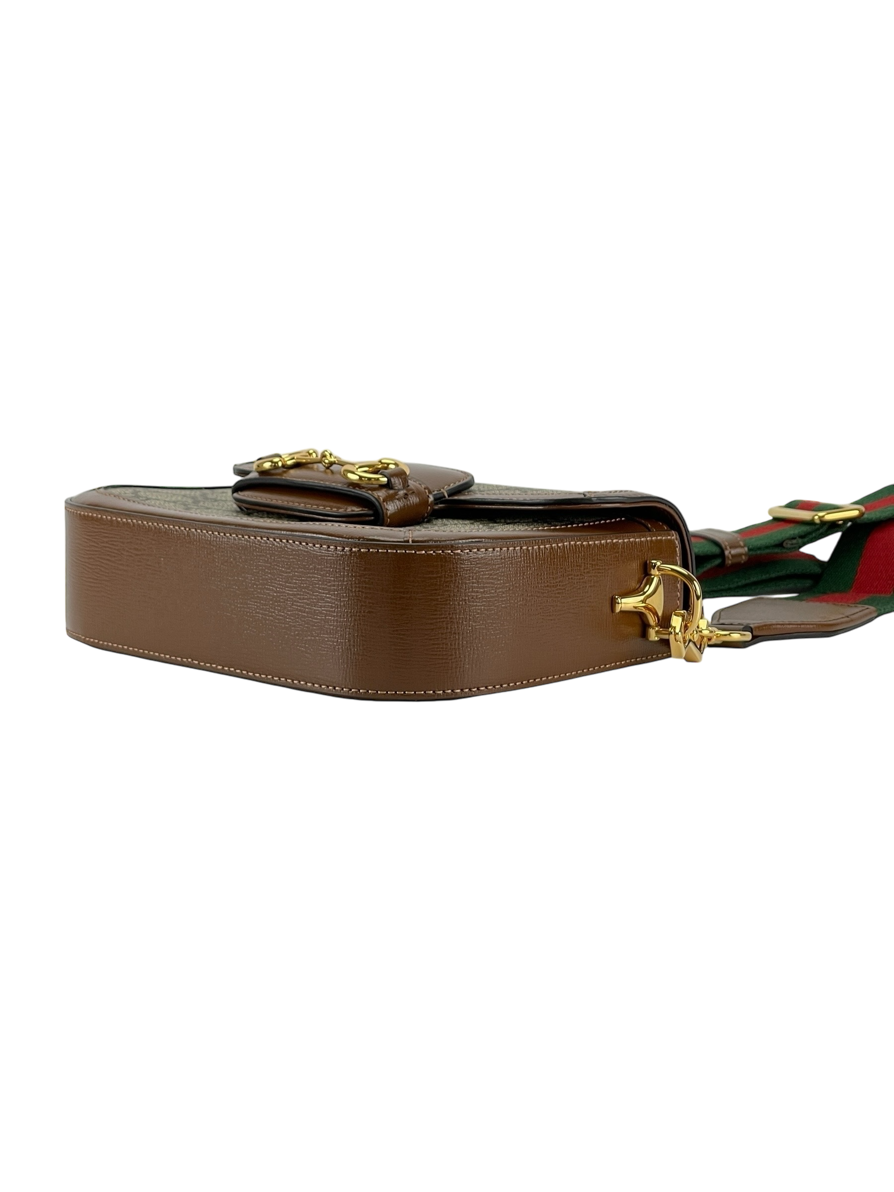 GUCCI - GG Supreme Fabric Leather Horsebit 1955 Bag