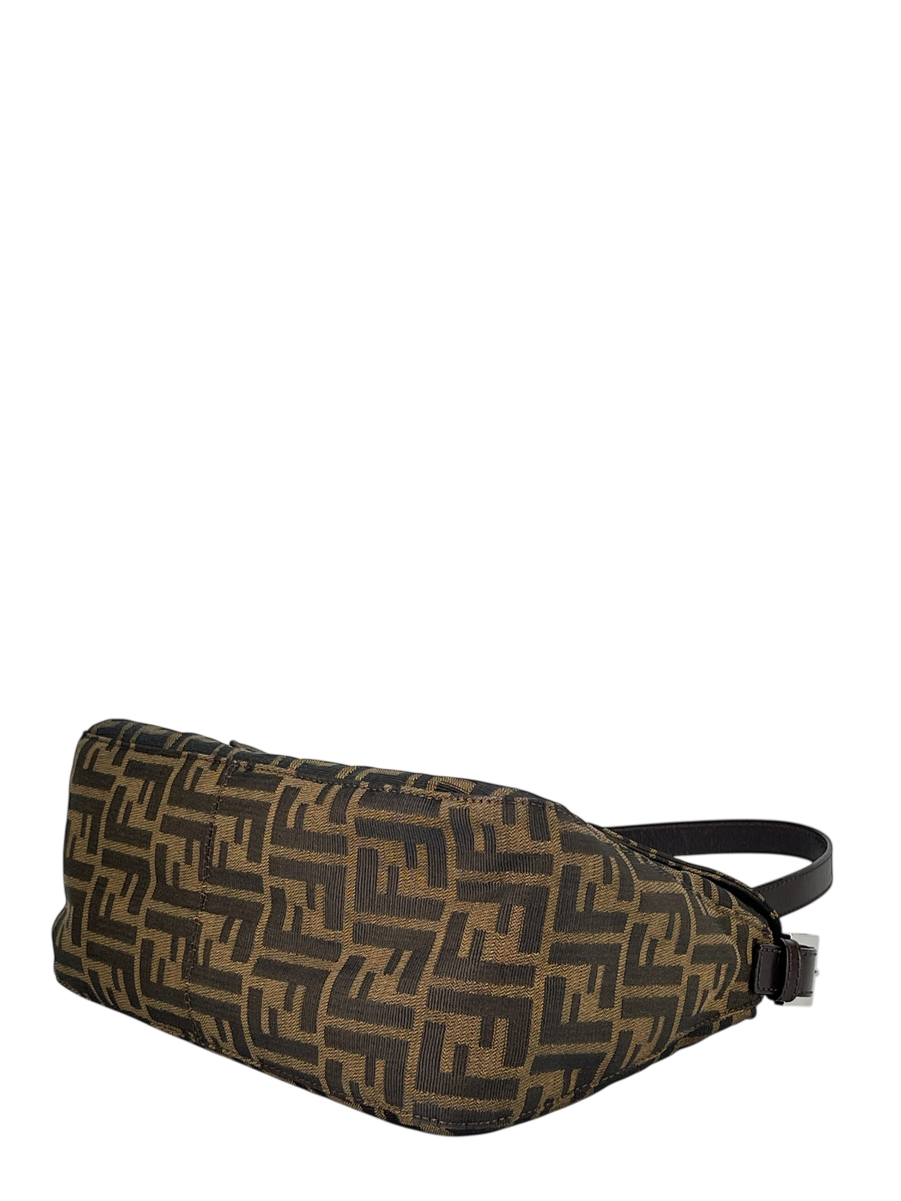 FENDI - Brown Zucca Mamma Baguette Handbag Silver Hardware