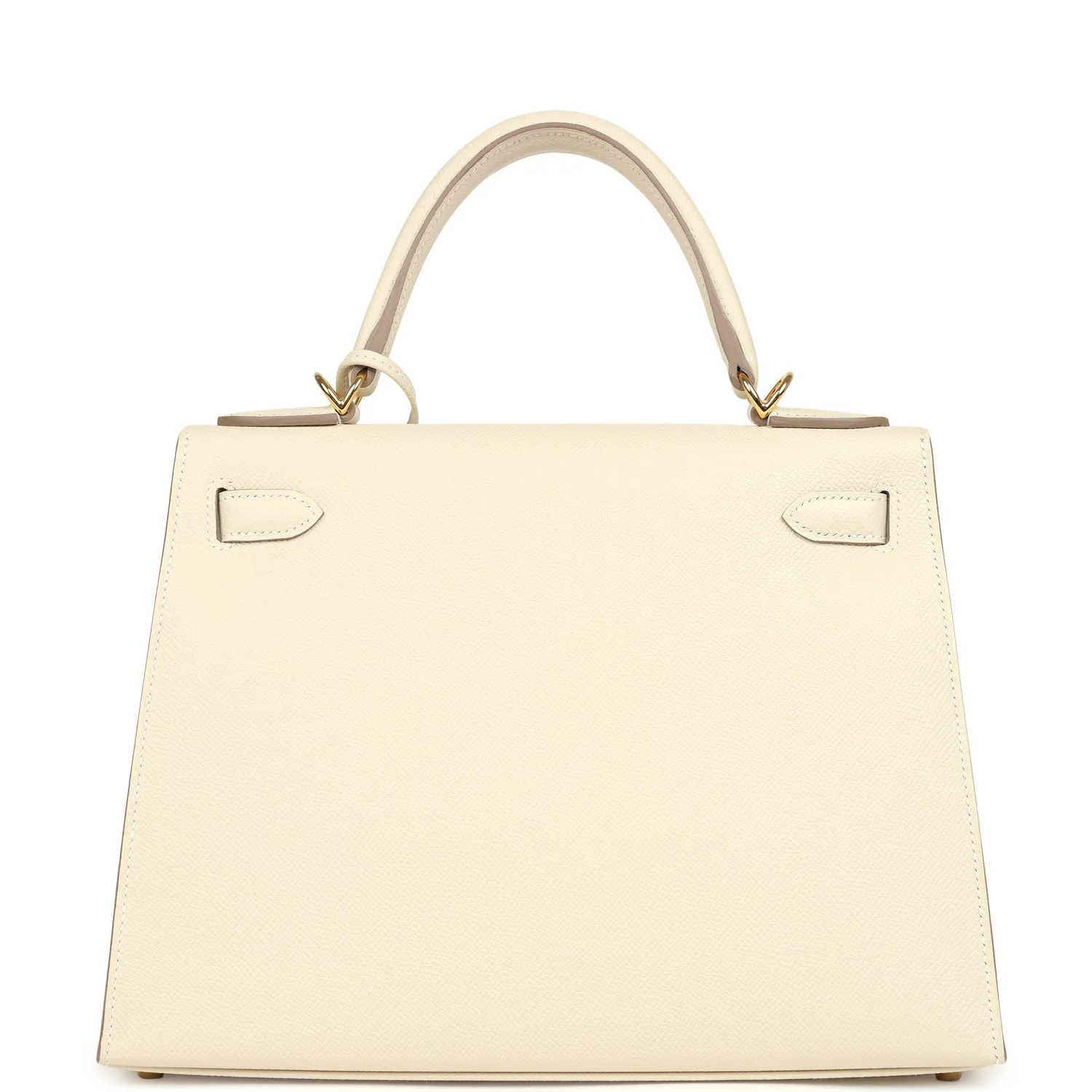 Pre-owned Hermes Kelly Sellier 28 Craie Epsom Gold Hardware