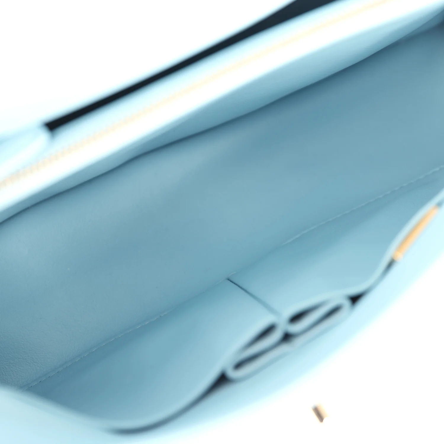 Chanel Medium Coco Top Handle Flap Bag Light Blue Shiny Caviar Light Gold Hardware