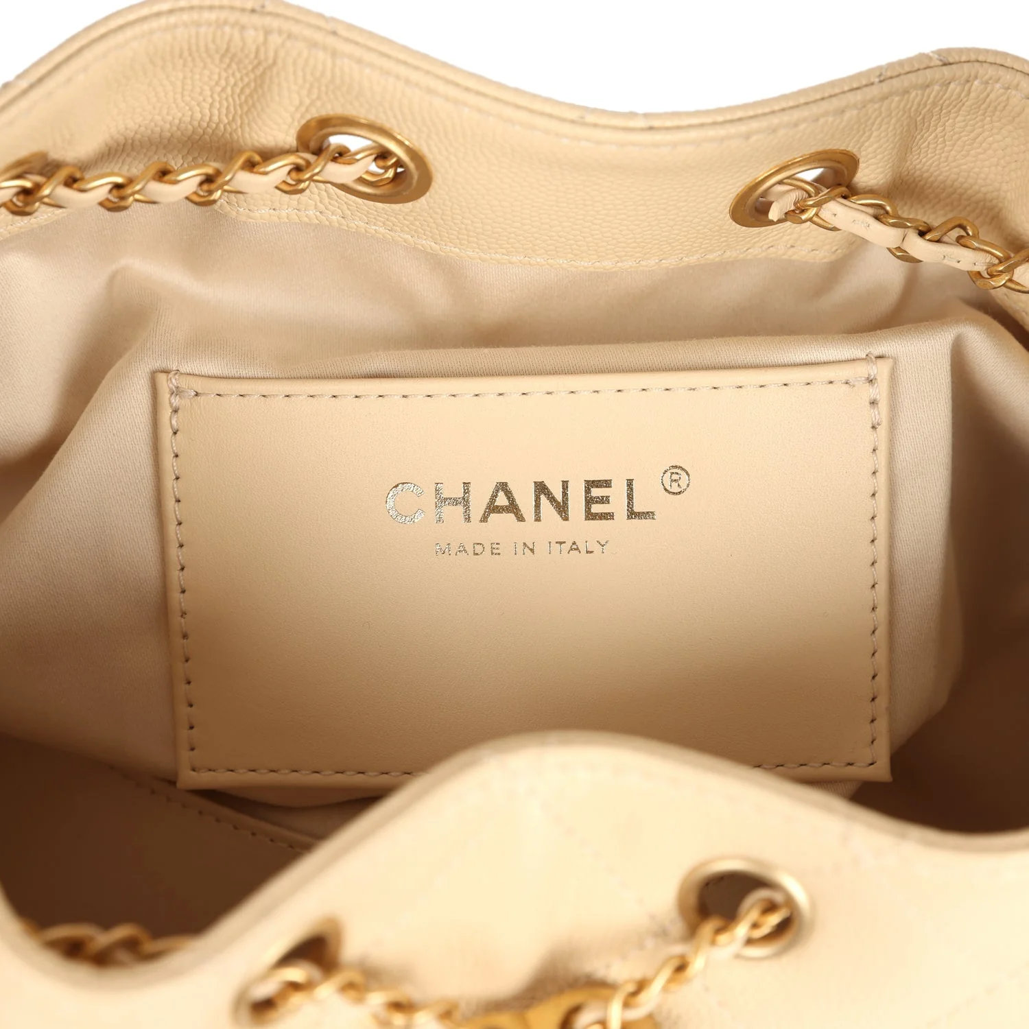 Chanel Small 25 Hobo Bag Light Beige Caviar Antique Gold Hardware