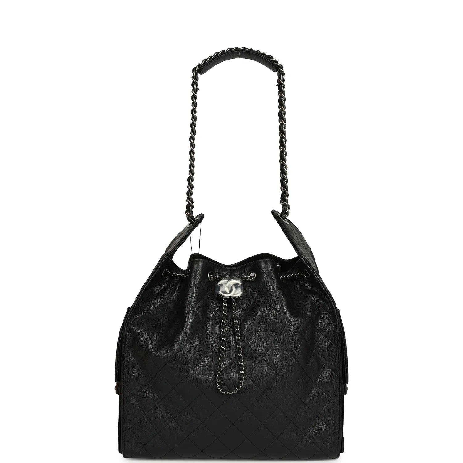 Chanel Medium 25 Hobo Bag Black Caviar Aged Ruthenium Hardware