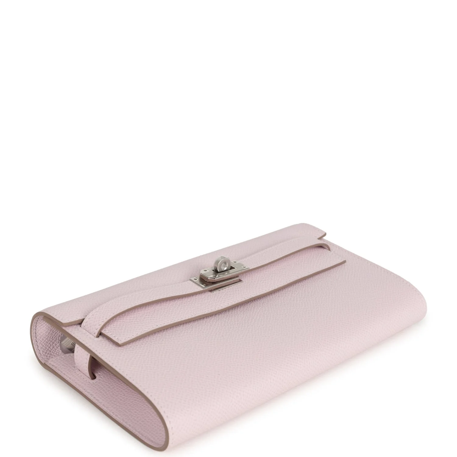 Hermes Kelly Wallet To Go Mauve Pale Epsom Palladium Hardware