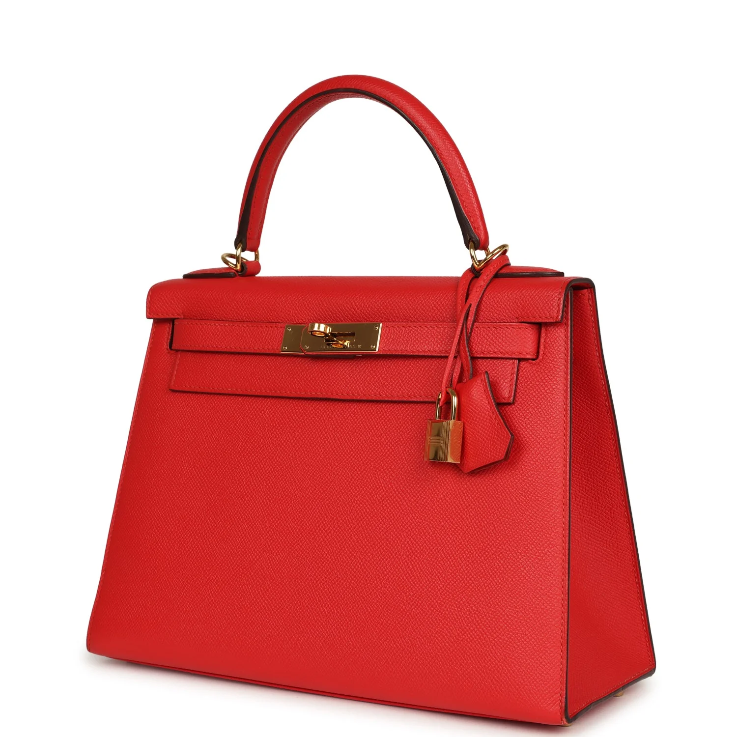 Pre-owned Hermes Kelly Sellier 28 Rouge Tomate Epsom Gold Hardware