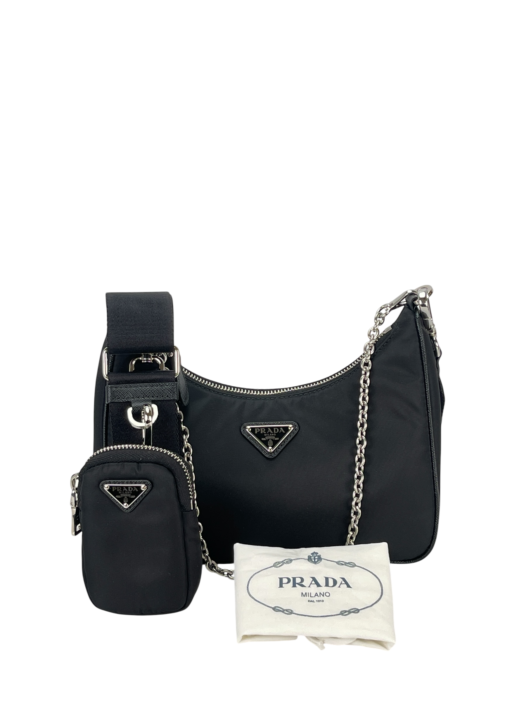 PRADA - Black Re-Edition 2005 Re-Nylon bag 3 in1