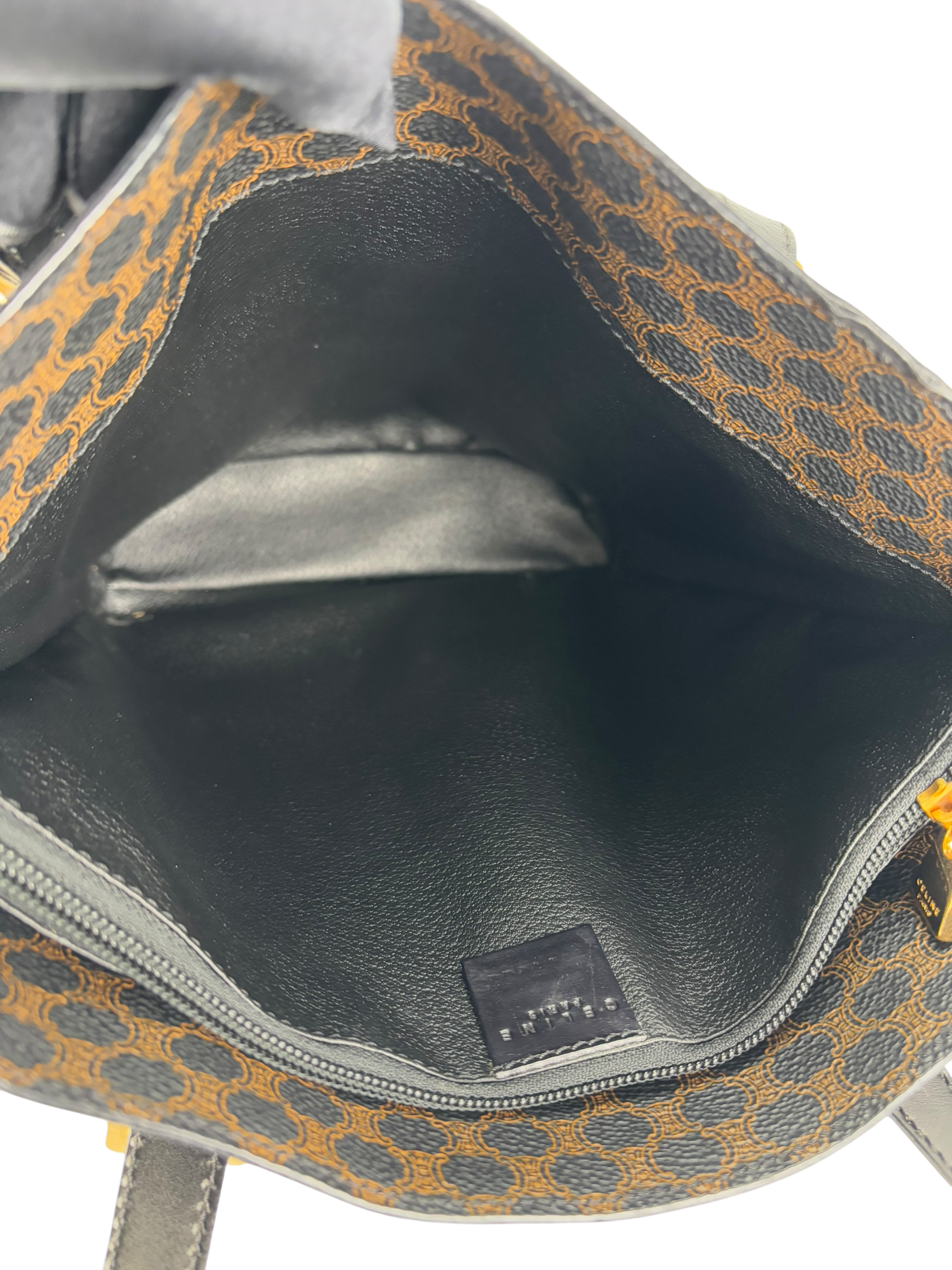 CELINE - Black Brown Macadam Bucket Bag