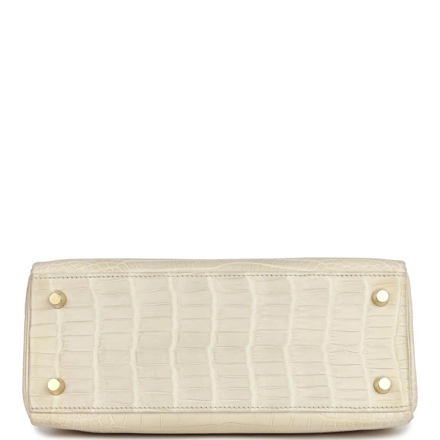 Pre-owned Hermes Kelly Retourne 25 Beton Matte Alligator Gold Hardware