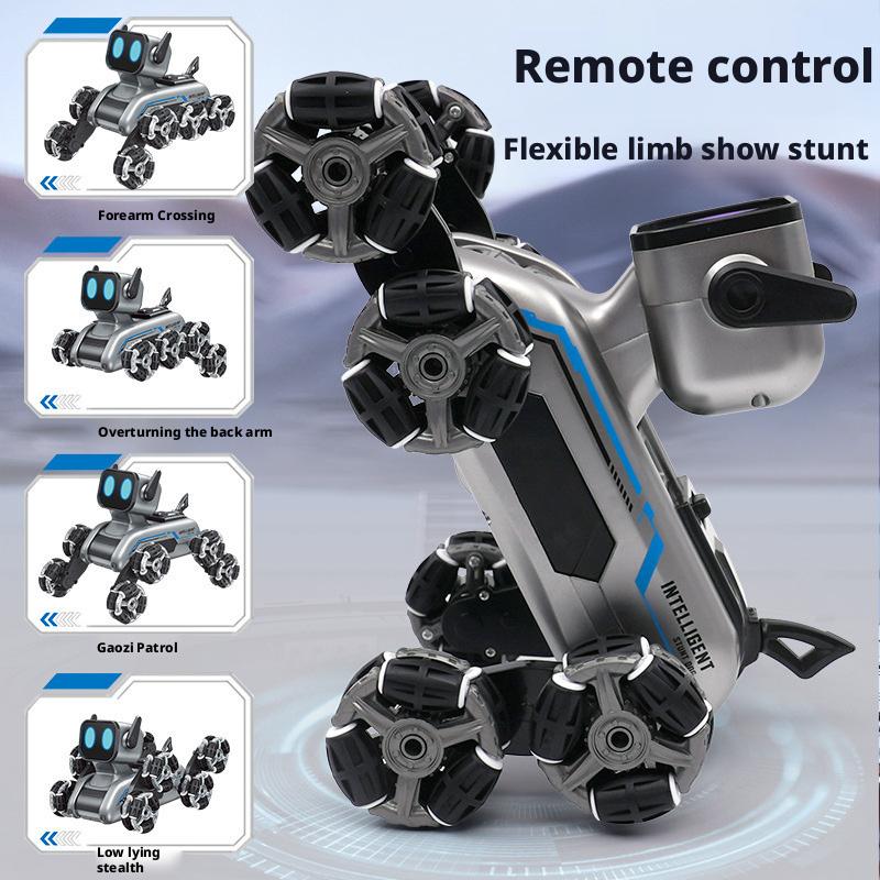 Eight-Wheel Stunt Mechanical Dog Electric Remote Control Gesture Sensing Transforming Arm Climbing Intelligent Robot Dog with BSCI ISO9001 SC Certifications LED RC Car
