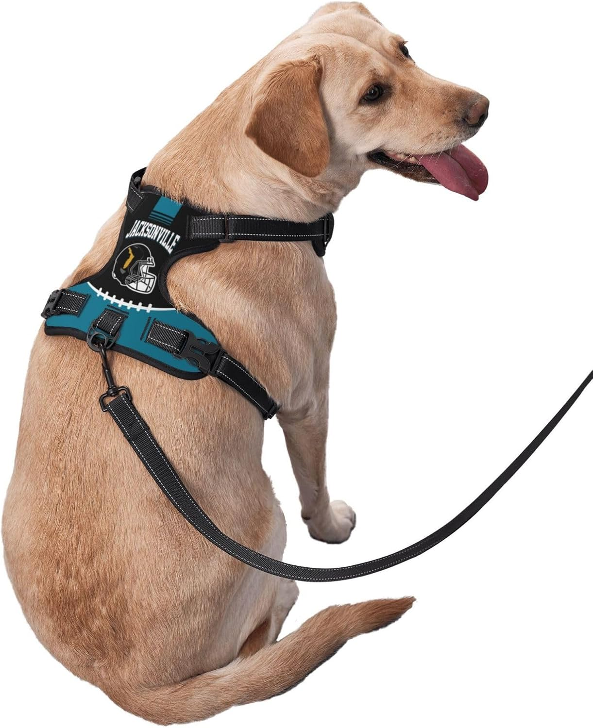 Jacksonville Dog Harness,Football Style Pet Harness,Custom Adjustable Reflective Pet Harness for Most Dogs(Including Pet Traction Rope)