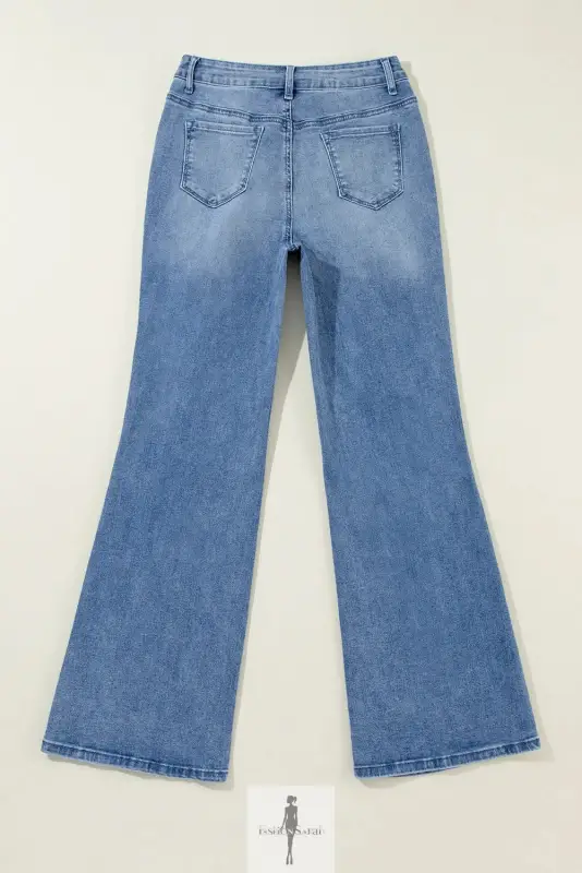 Blue Wide Leg High Waist Jeans